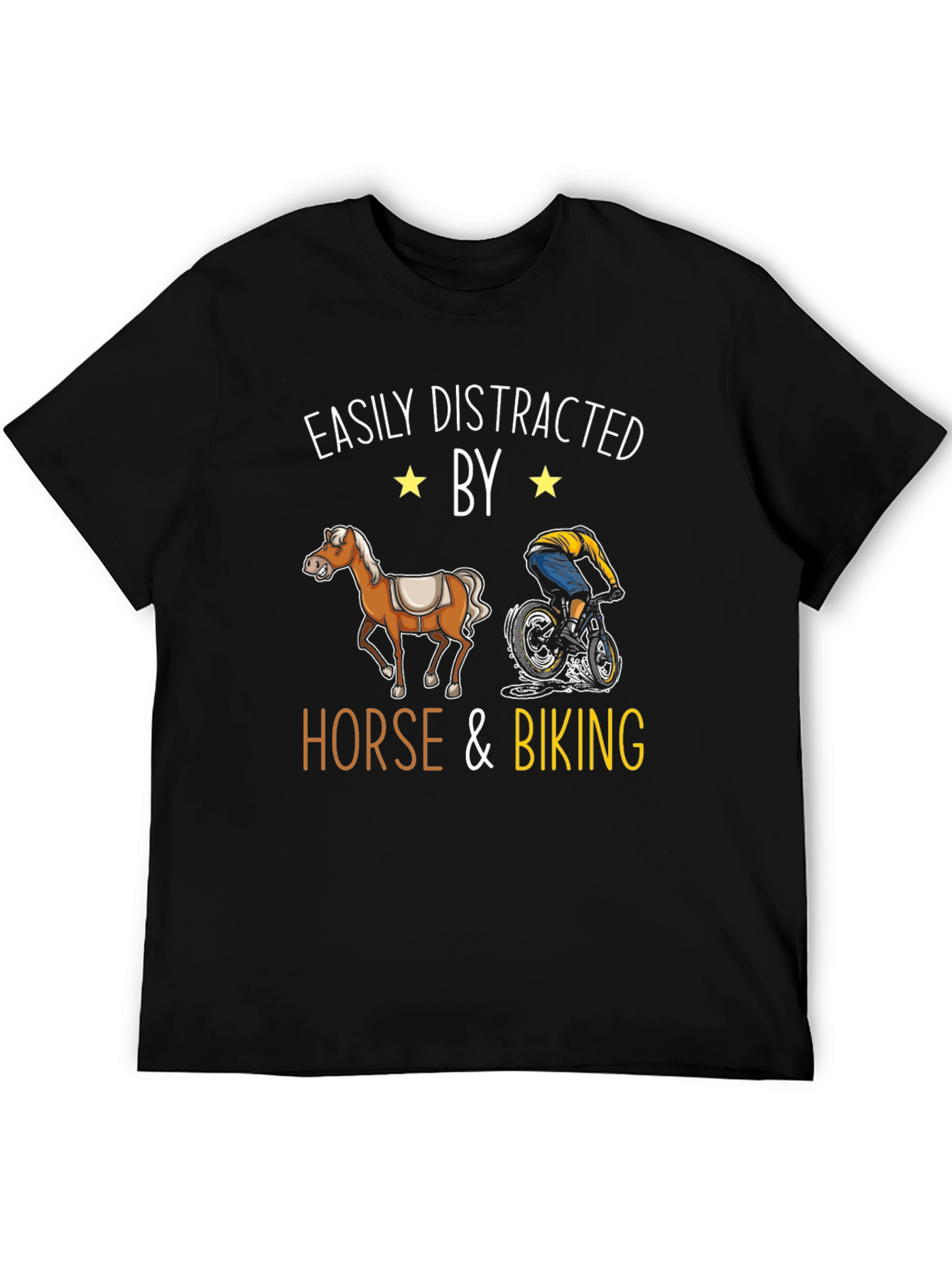 Easily Distracted by Horse & Biking T-Shirt