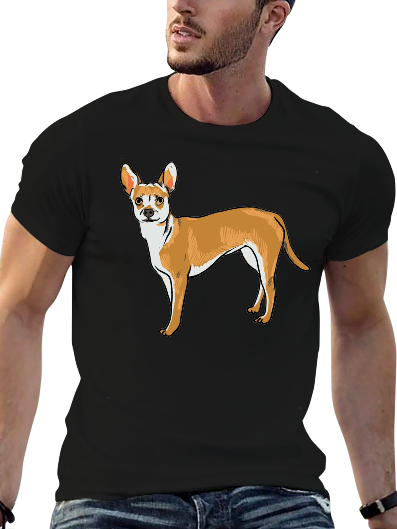Cute Dog Graphic Tee - Black Unisex Shirt