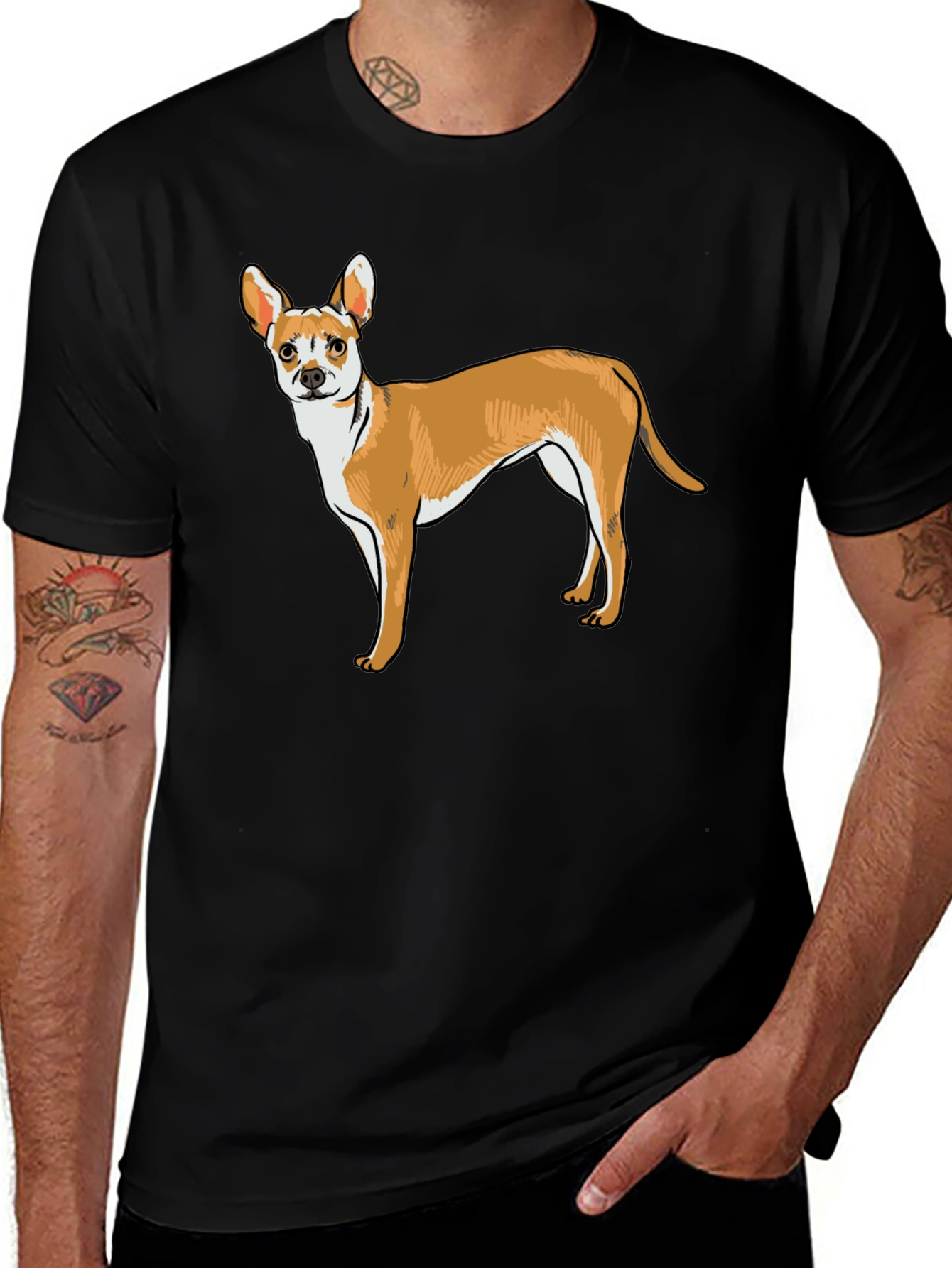 Cute Dog Graphic Tee - Black Unisex Shirt