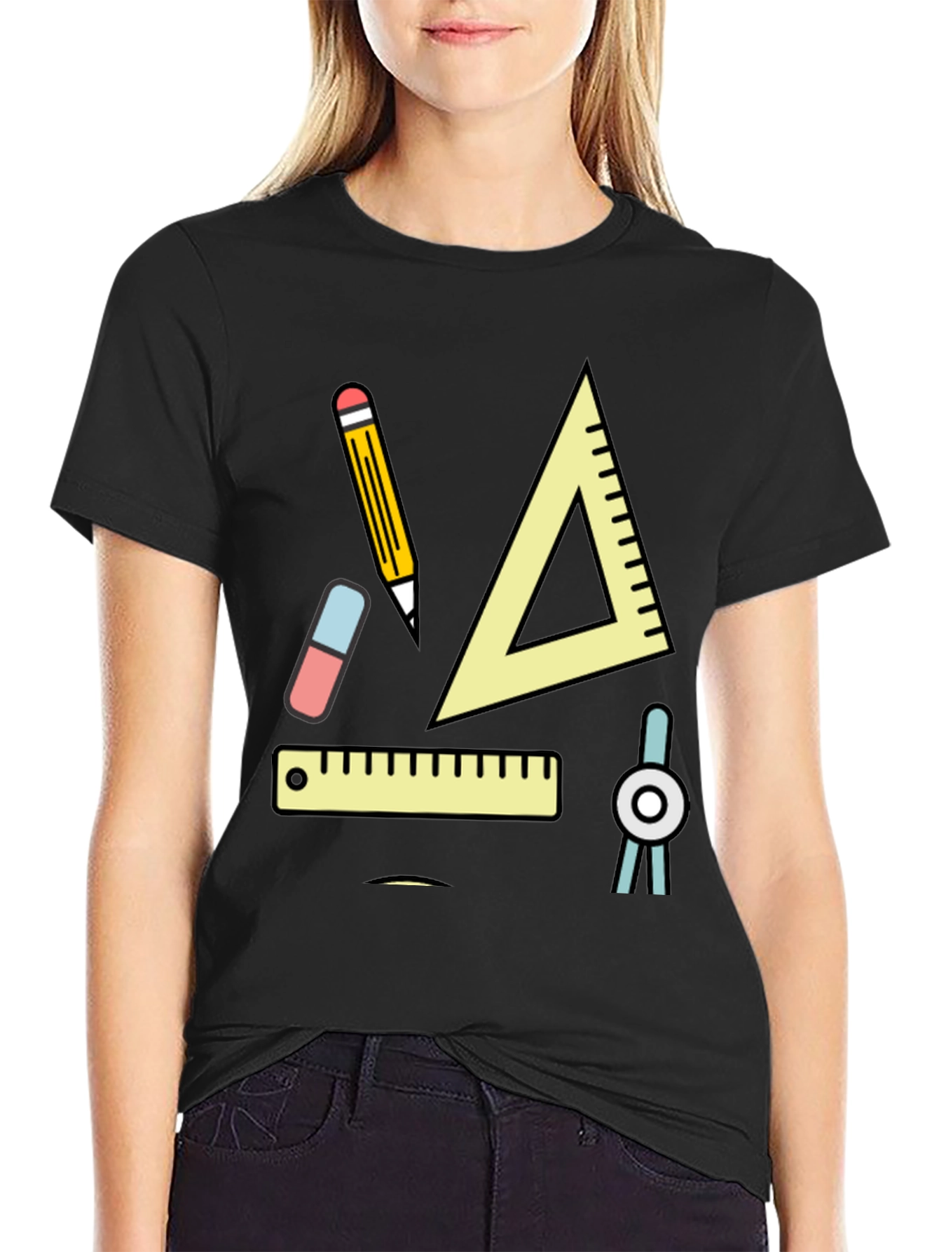 Geometry Tools Graphic Tee - Black Cotton Shirt