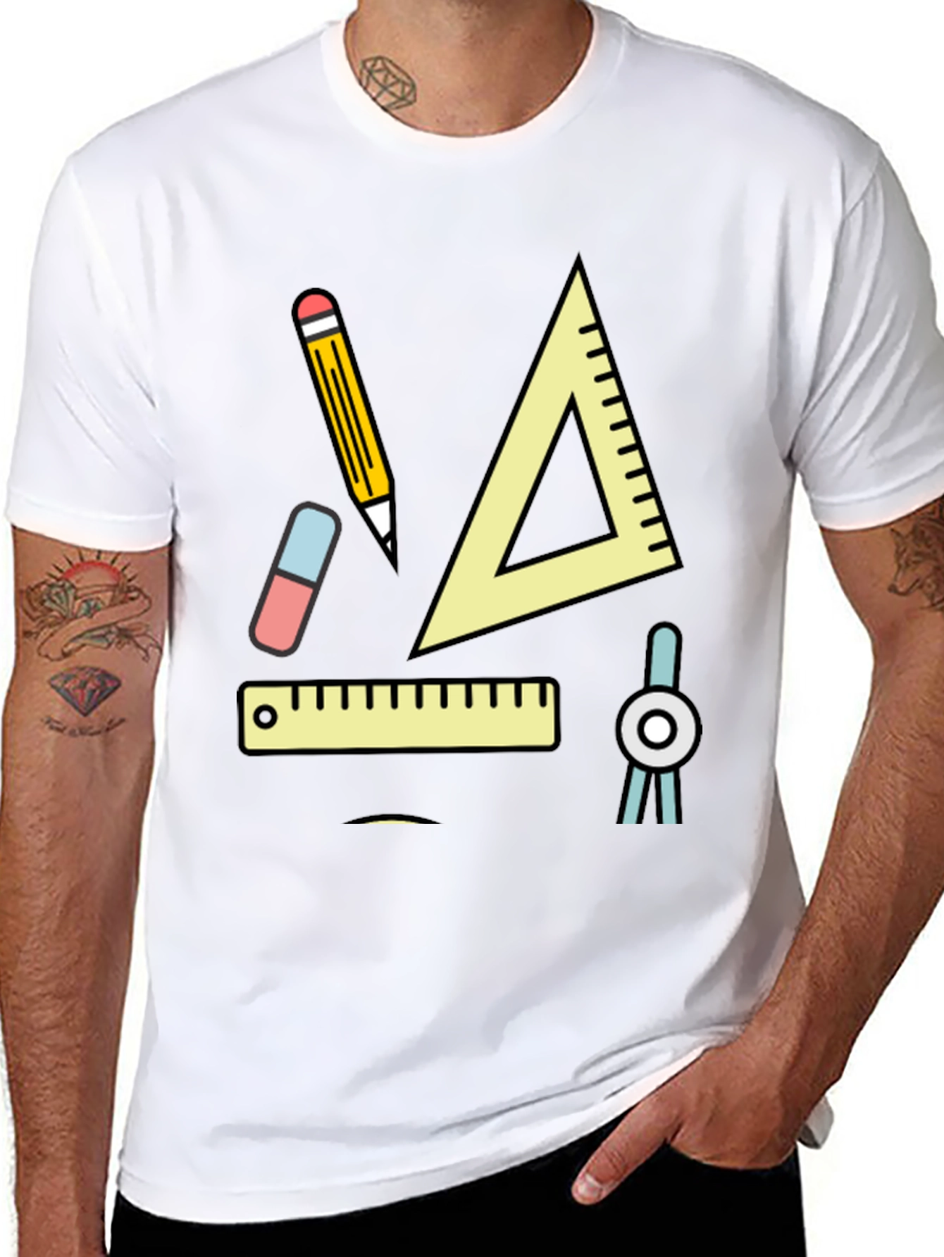 Geometry Tools Graphic Tee - Black Cotton Shirt