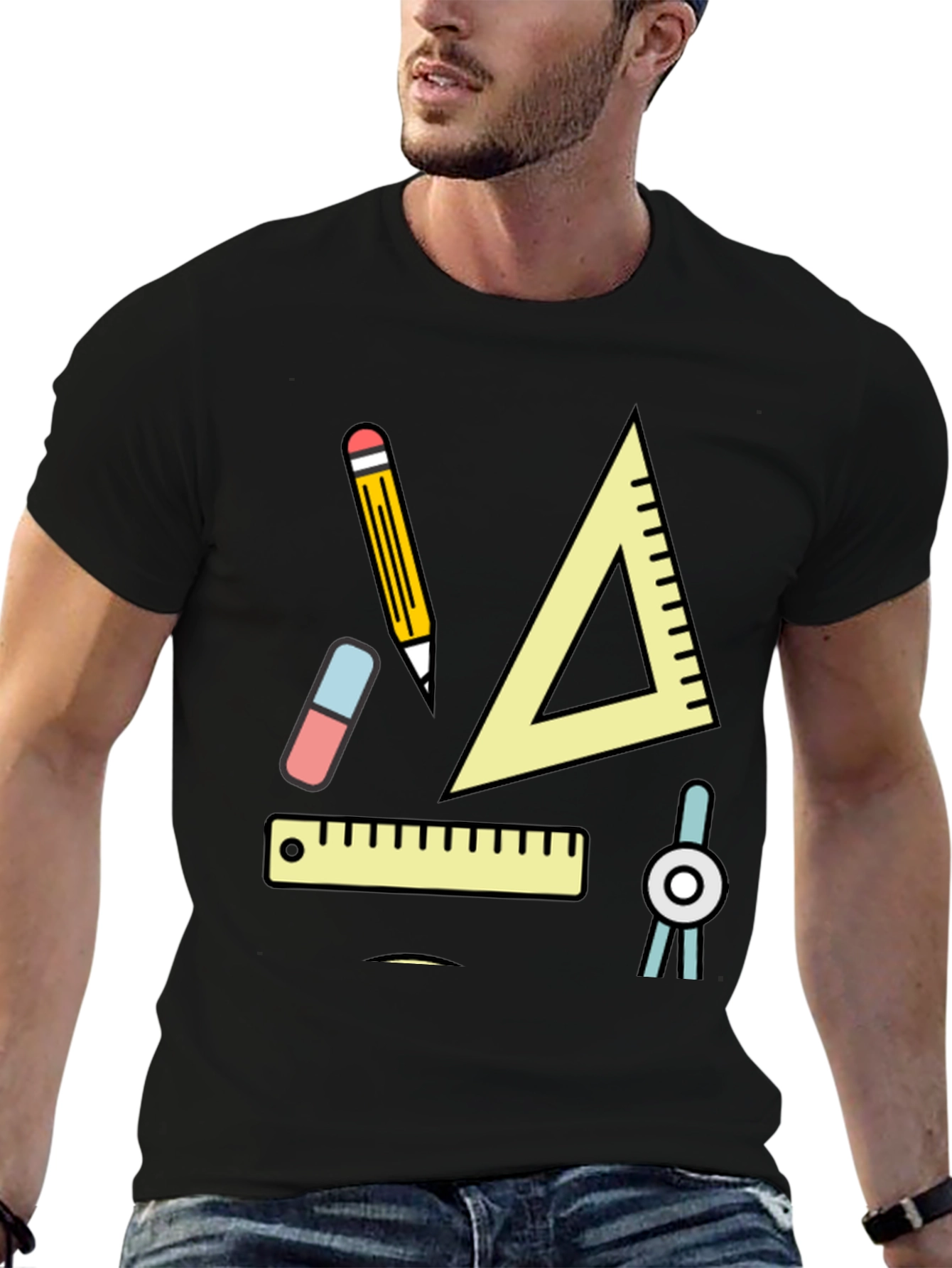 Geometry Tools Graphic Tee - Black Cotton Shirt
