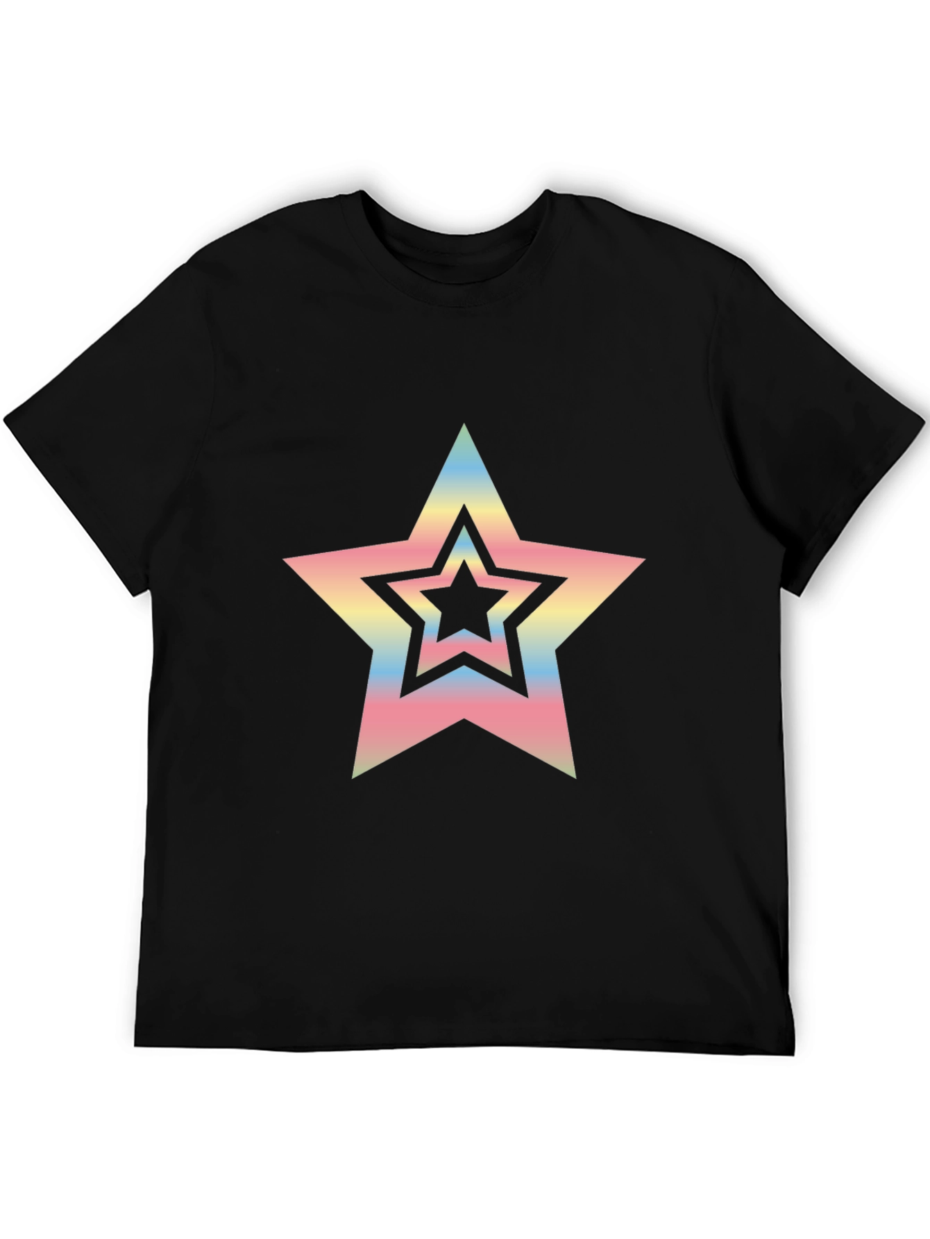 Retro Star Graphic Black T-Shirt