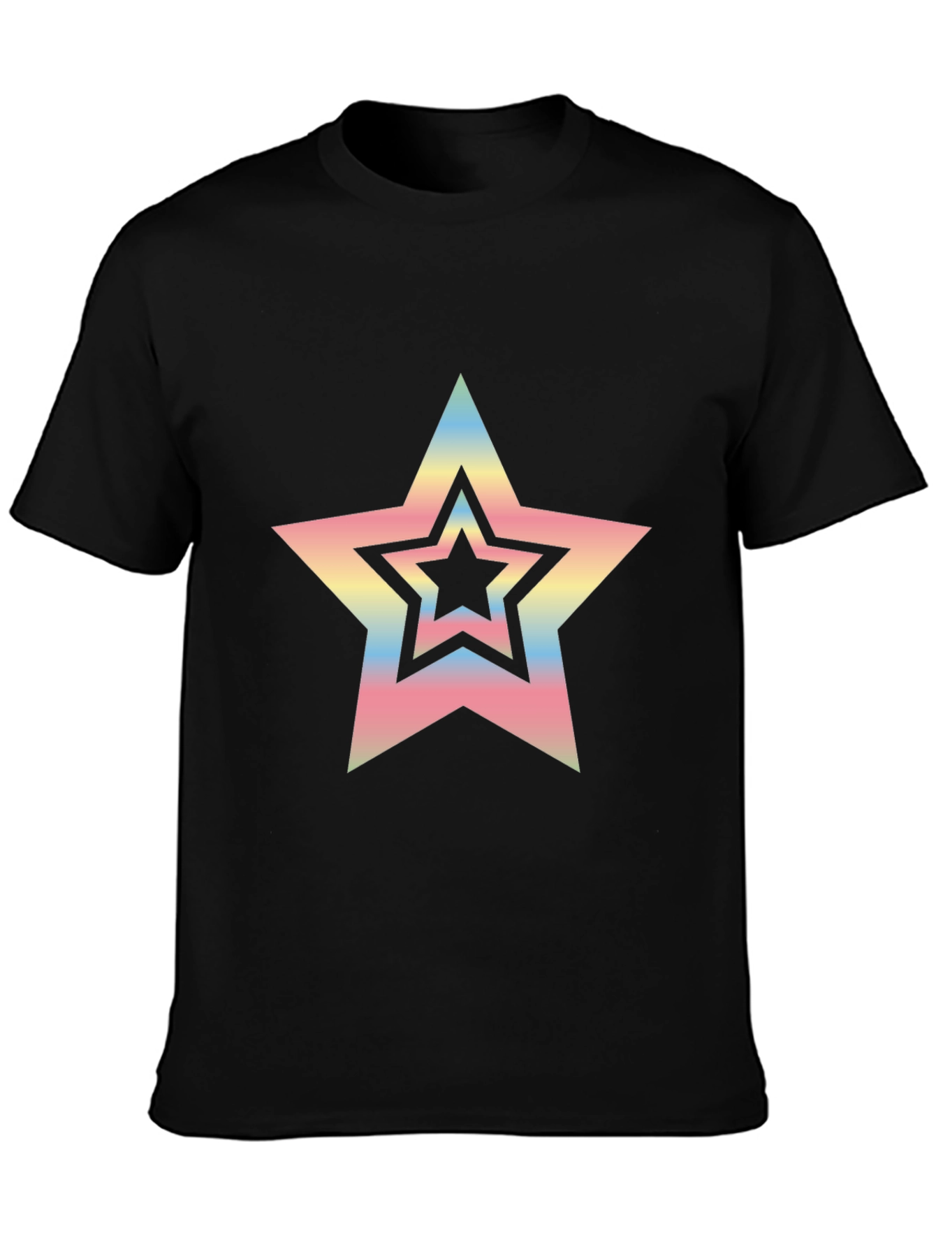 Retro Star Graphic Black T-Shirt