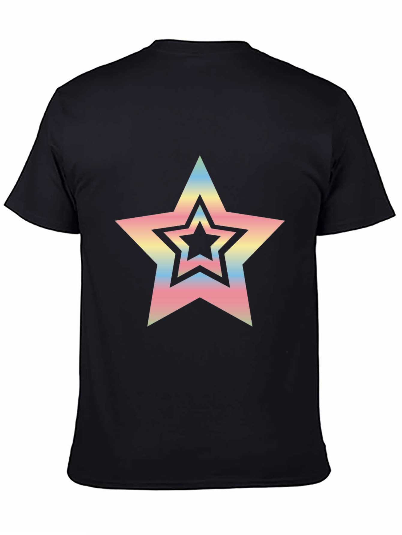 Retro Star Graphic Black T-Shirt