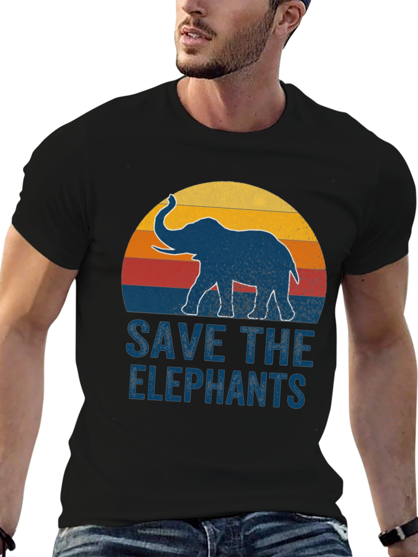 Save the Elephants Graphic Tee - Retro Style