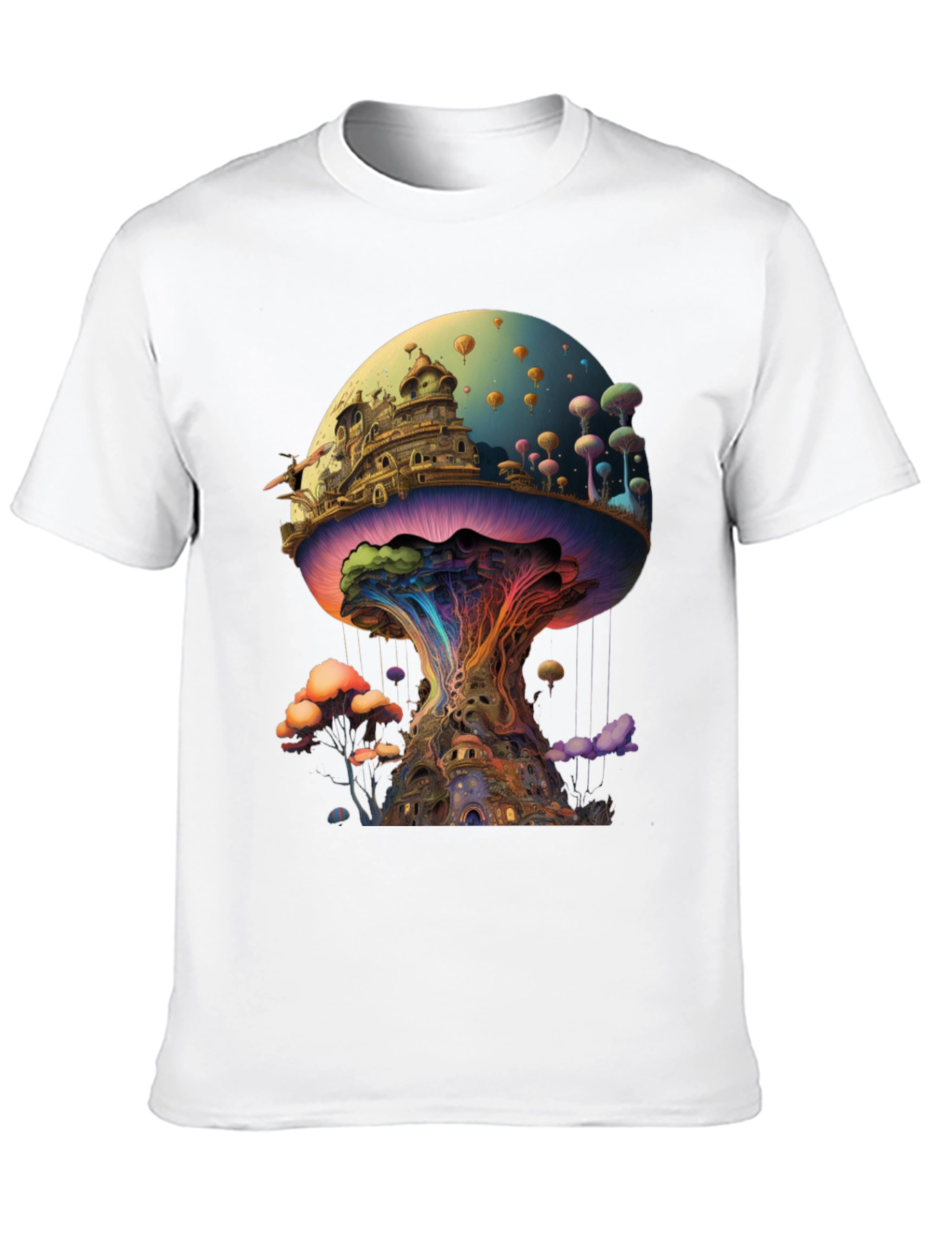 Psychedelic Mushroom Kingdom Graphic T-Shirt