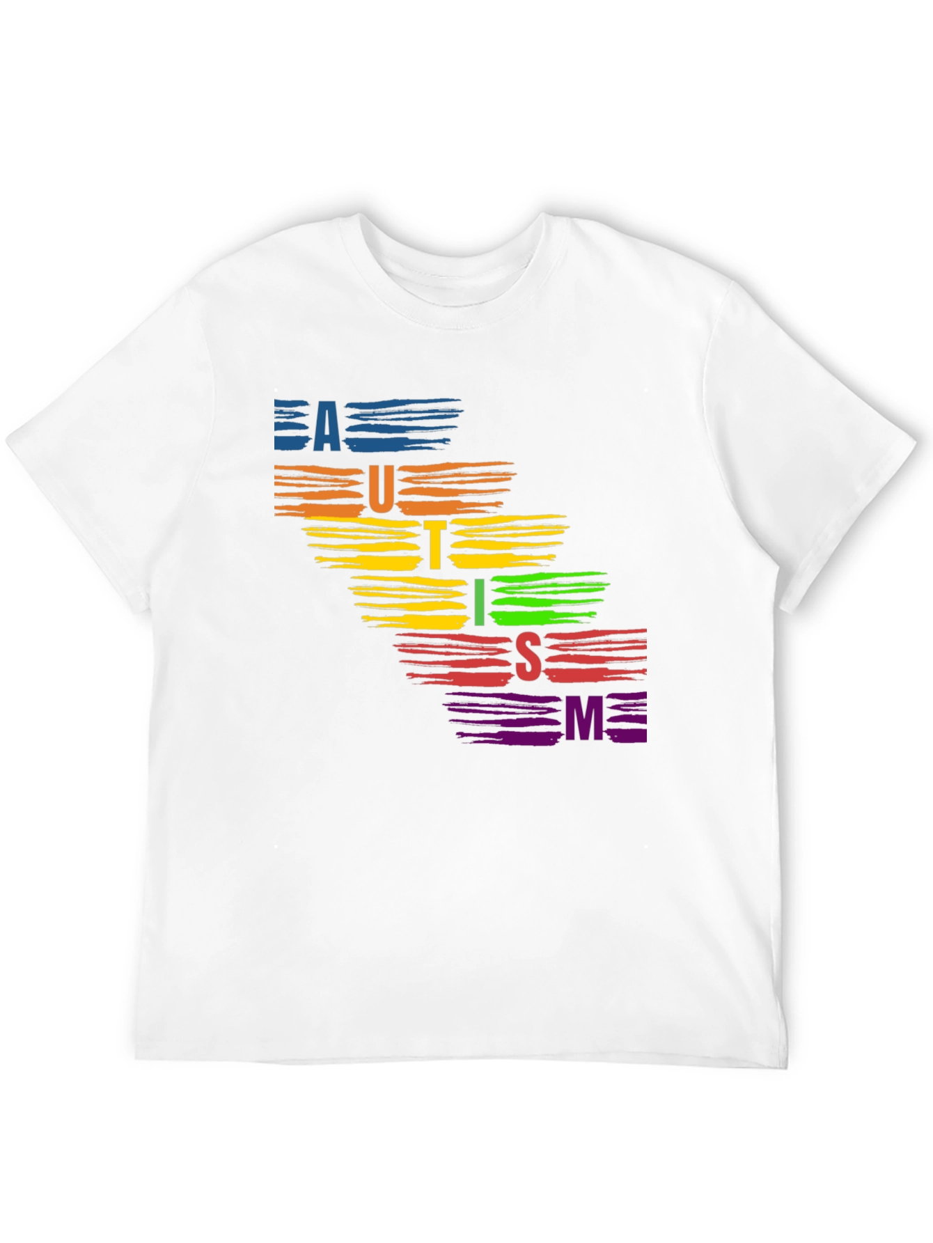 Autism Awareness Rainbow Brush Stroke T-Shirt