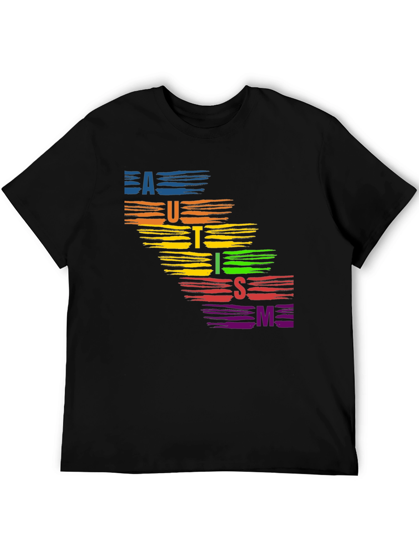 Autism Awareness Rainbow Brush Stroke T-Shirt