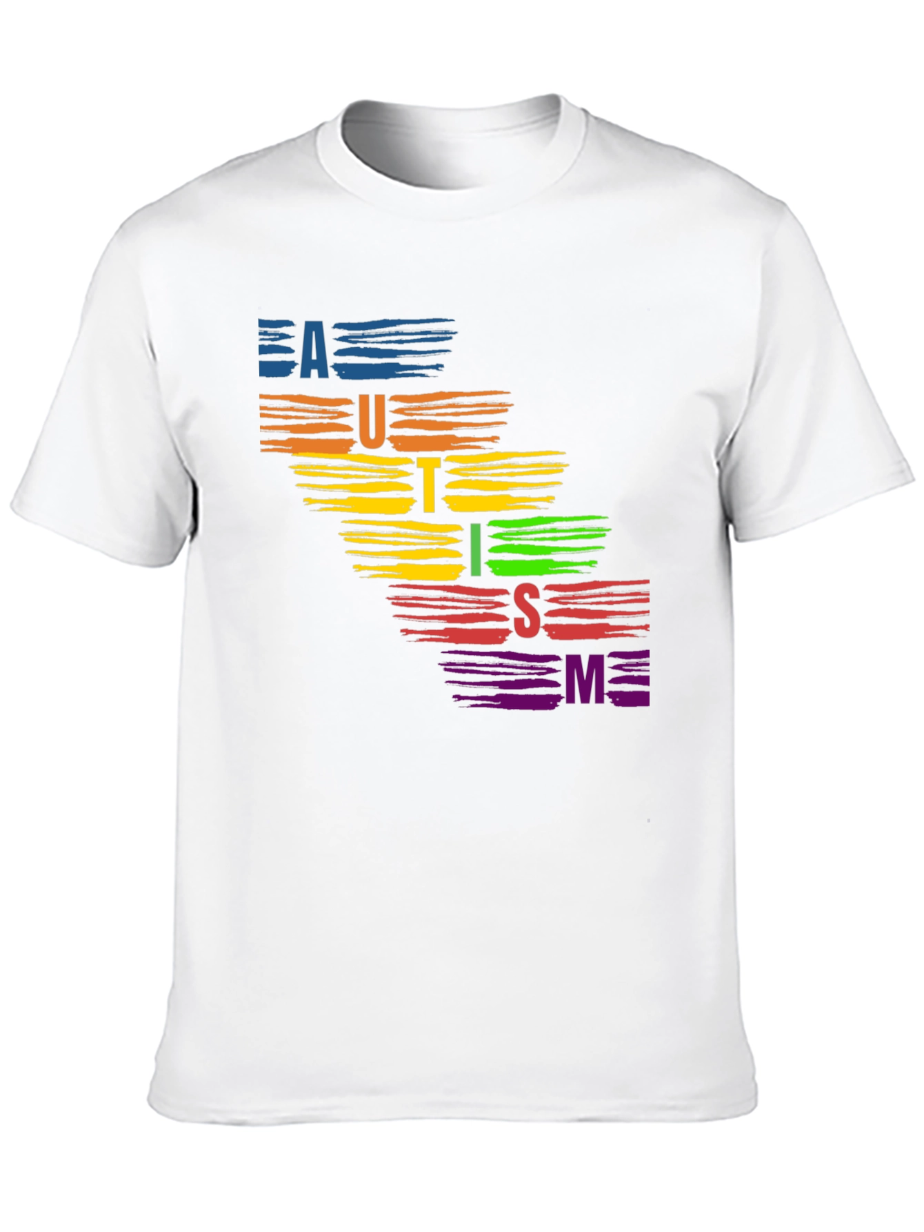 Autism Awareness Rainbow Brush Stroke T-Shirt