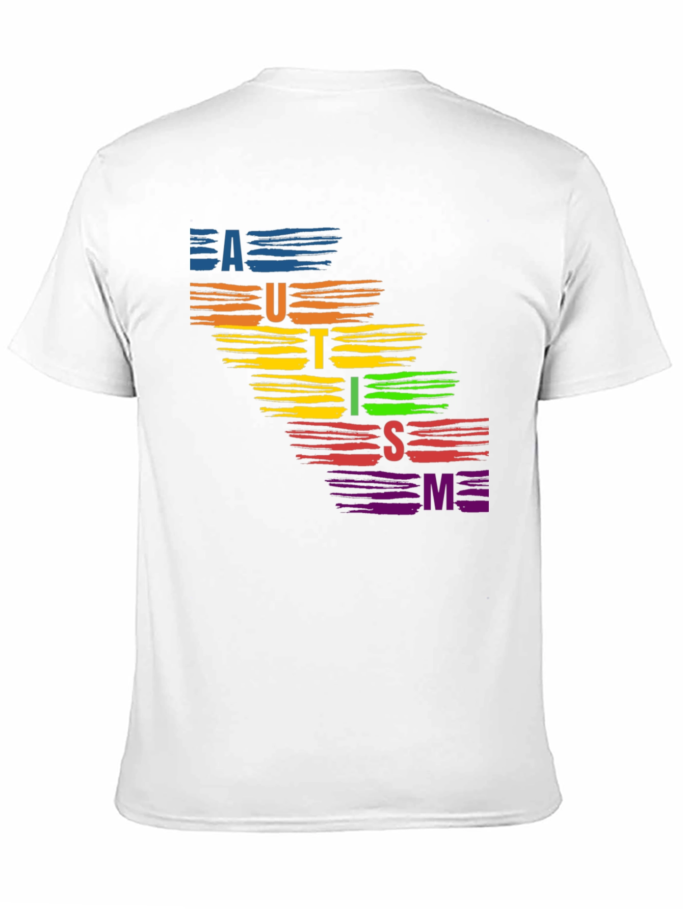 Autism Awareness Rainbow Brush Stroke T-Shirt