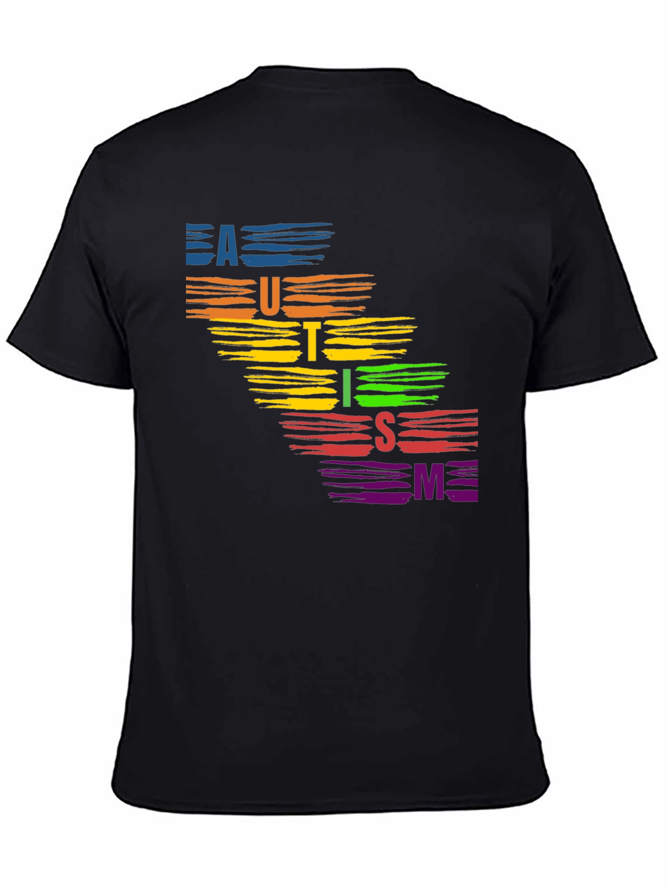 Autism Awareness Rainbow Brush Stroke T-Shirt