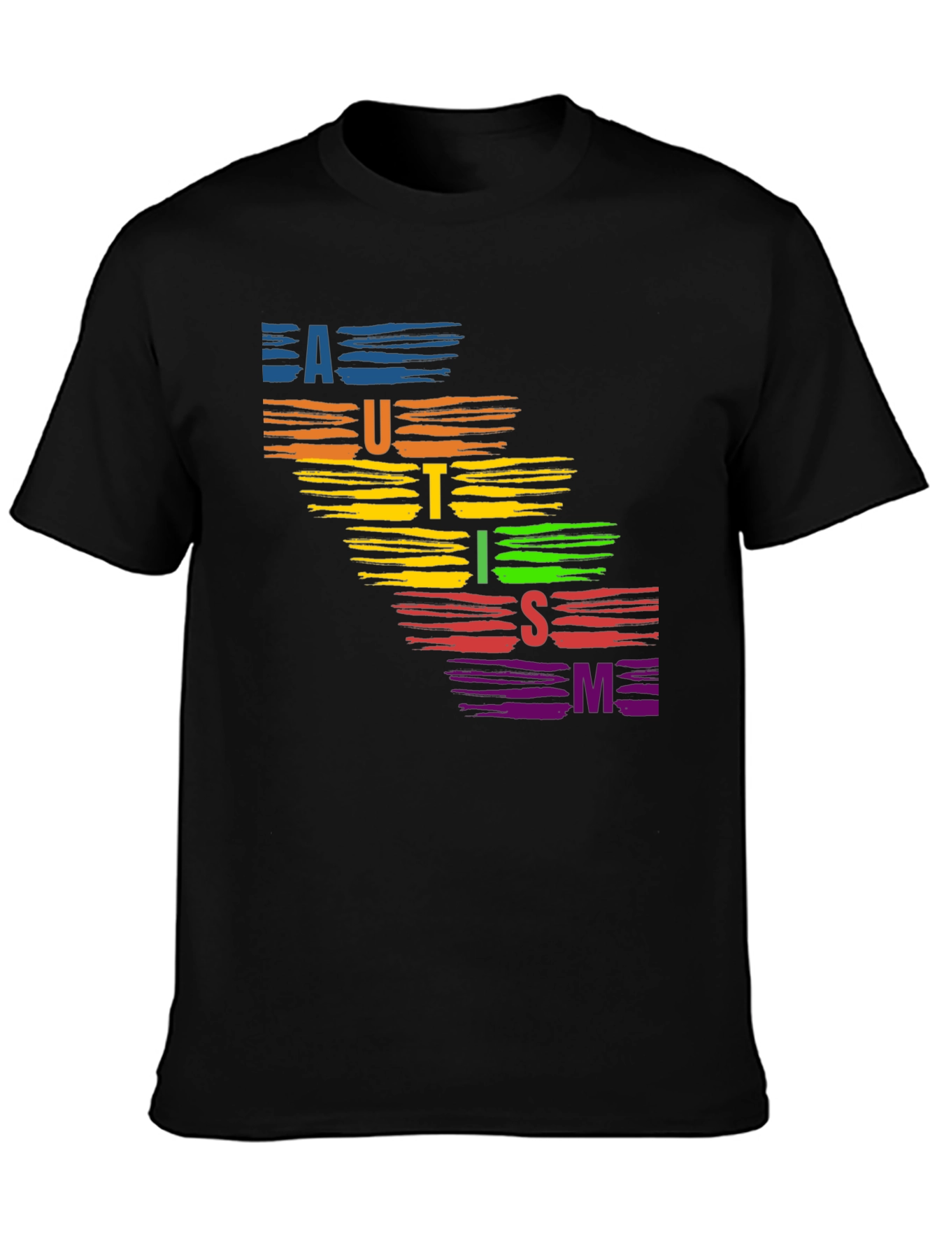 Autism Awareness Rainbow Brush Stroke T-Shirt