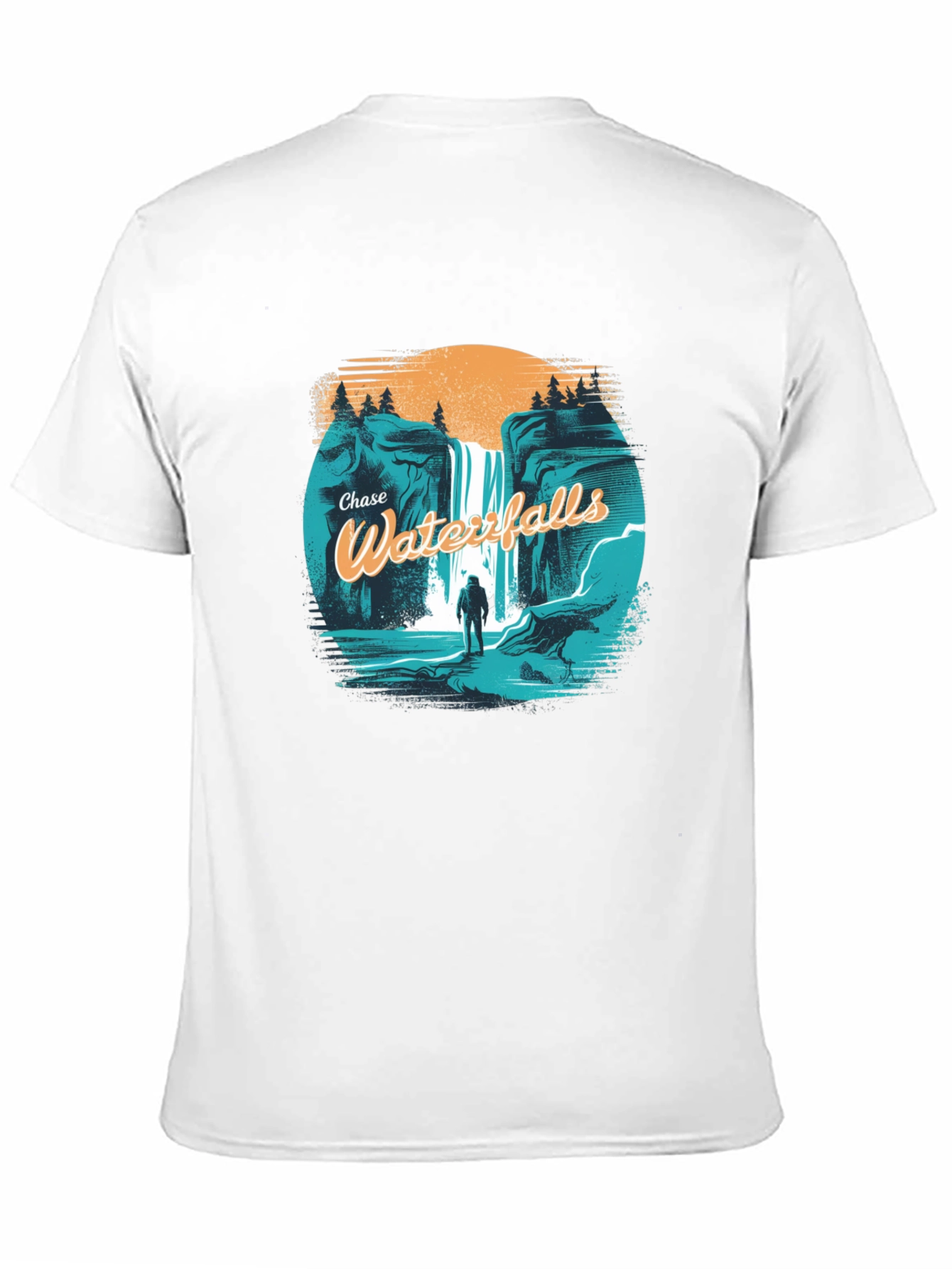 Chase Waterfalls Graphic Tee - Black Cotton T-Shirt