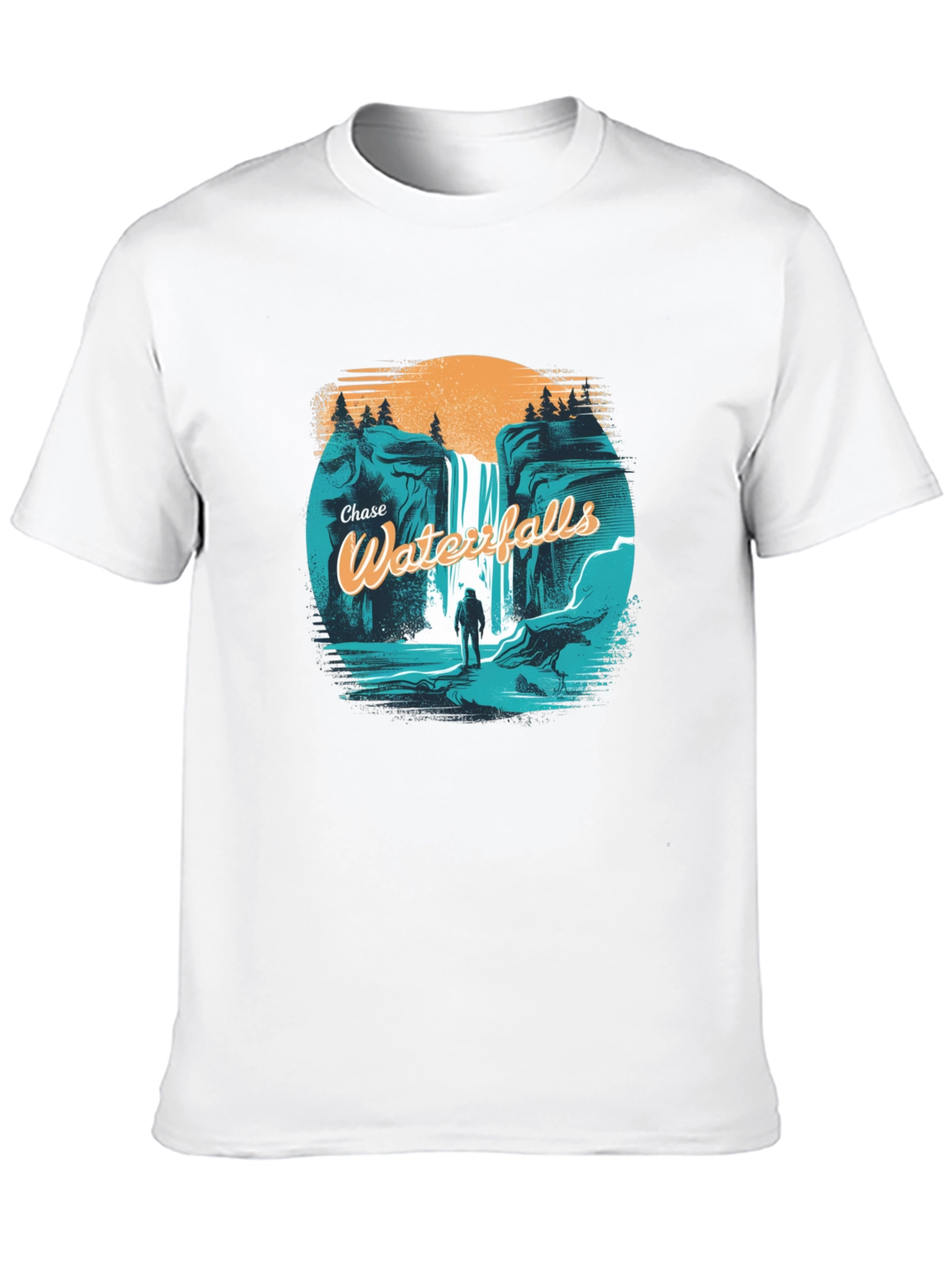 Chase Waterfalls Graphic Tee - Black Cotton T-Shirt