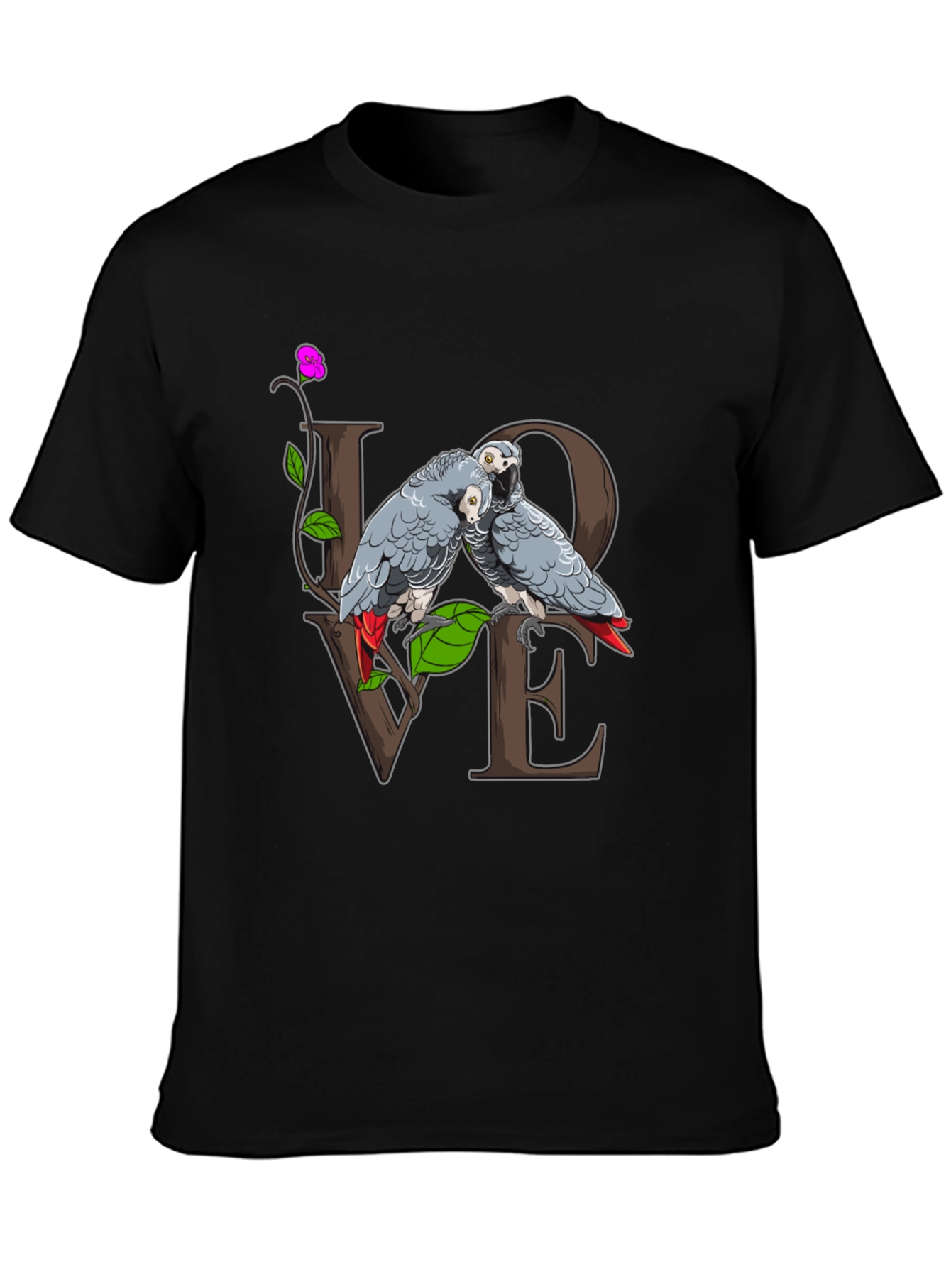 Lovebirds Parrot Graphic Tee - Unique Animal Lover Design
