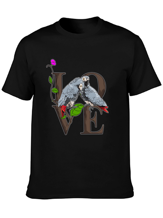Lovebirds Parrot Graphic Tee - Unique Animal Lover Design