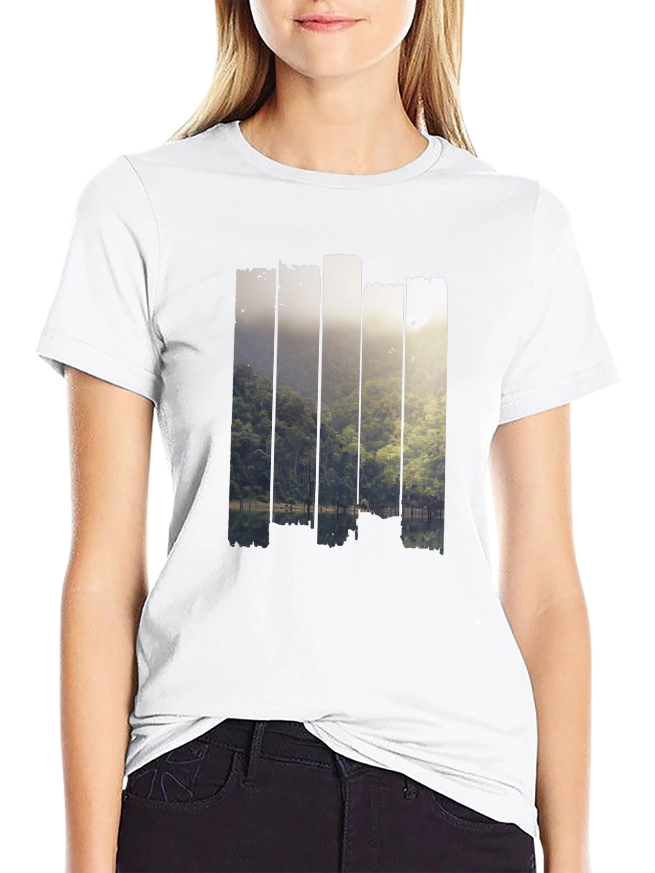 Nature Scene Graphic Black T-Shirt