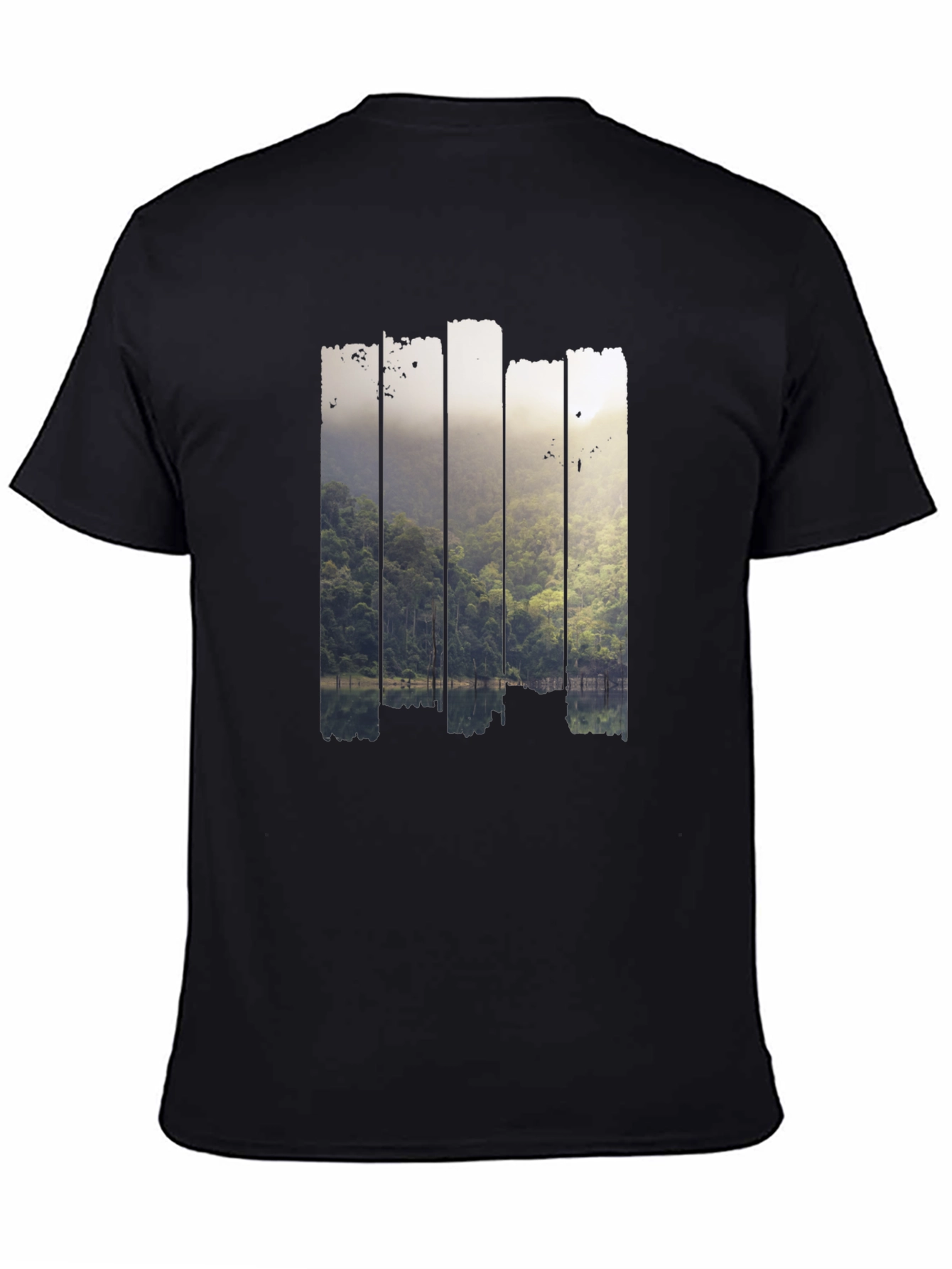 Nature Scene Graphic Black T-Shirt