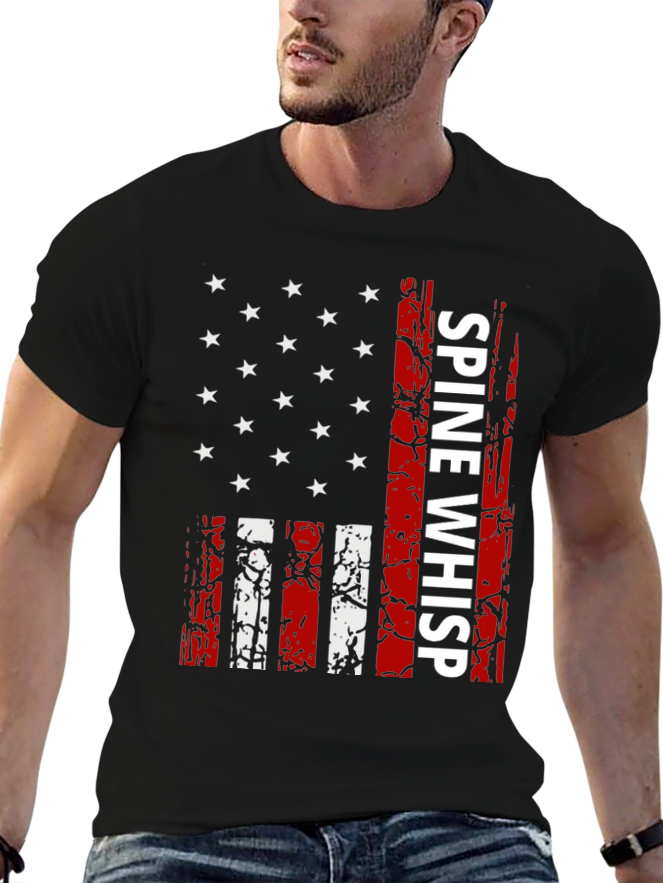 Spine Whisp American Flag Style T-Shirt