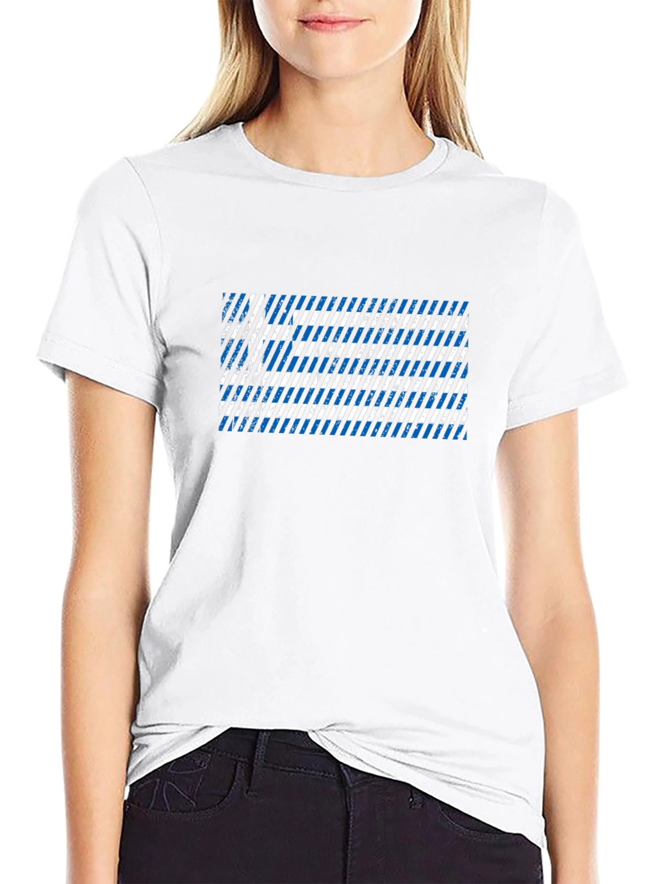Greek Flag Distressed T-Shirt