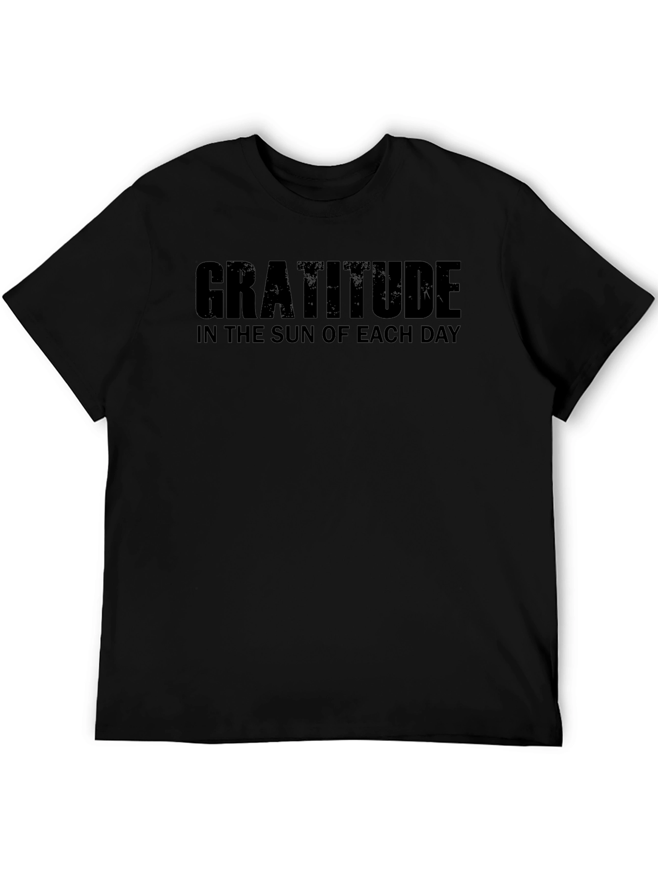 Gratitude T-Shirt - Mens Black Crew Neck Tee