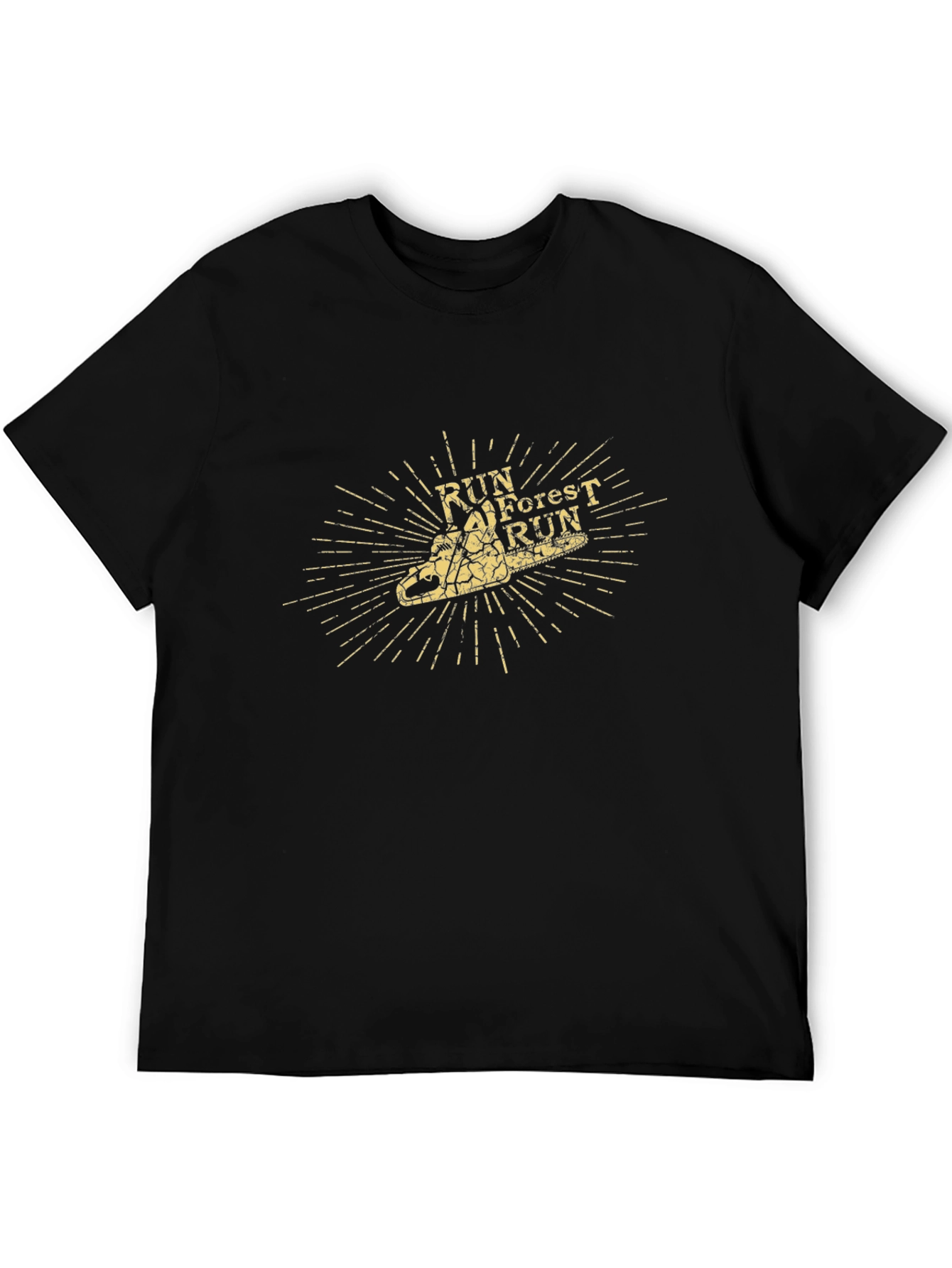 Run Forest Run T-Shirt - Chainsaw Design