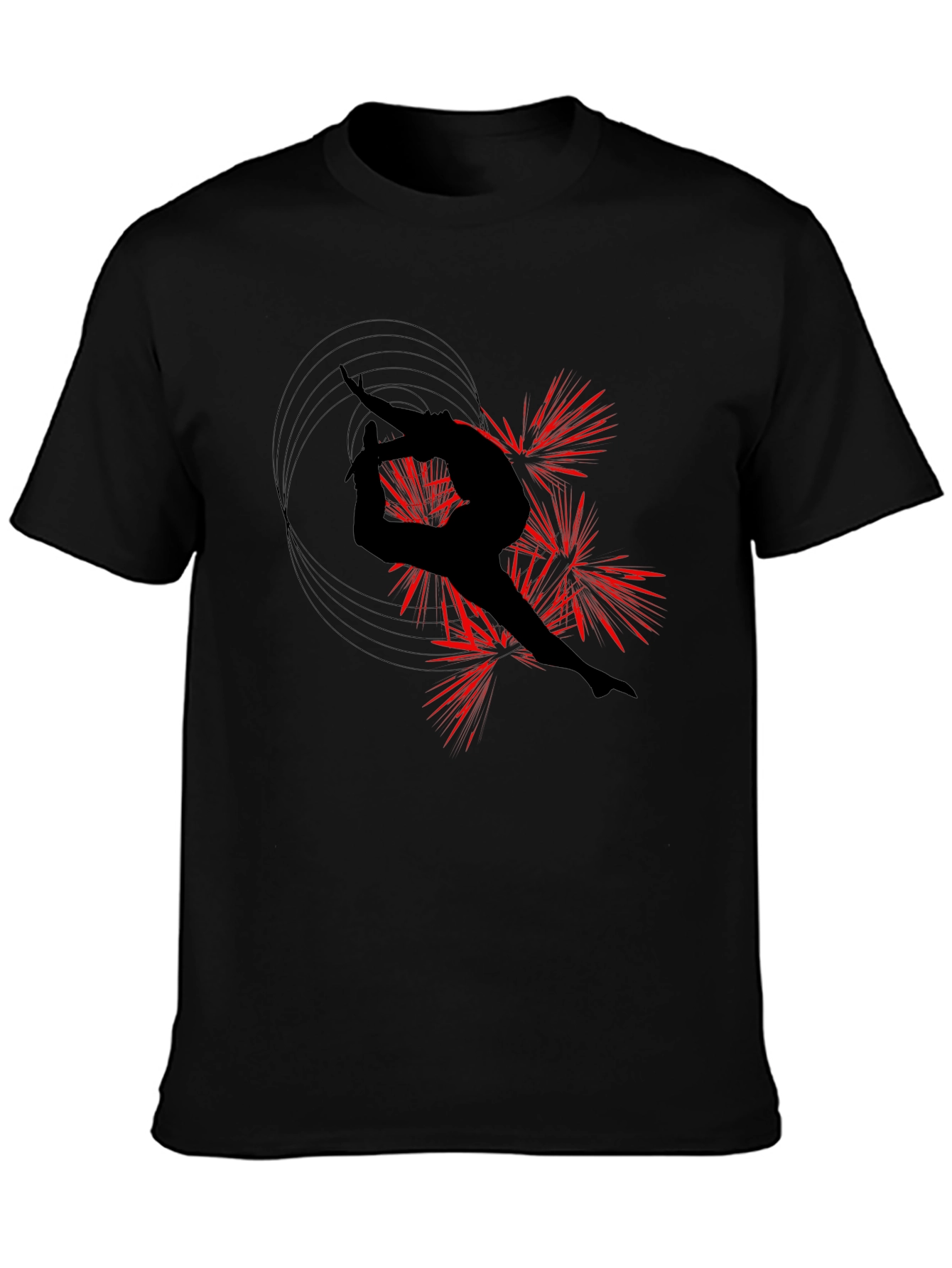 Gymnast Silhouette Black T-Shirt - Artistic Design
