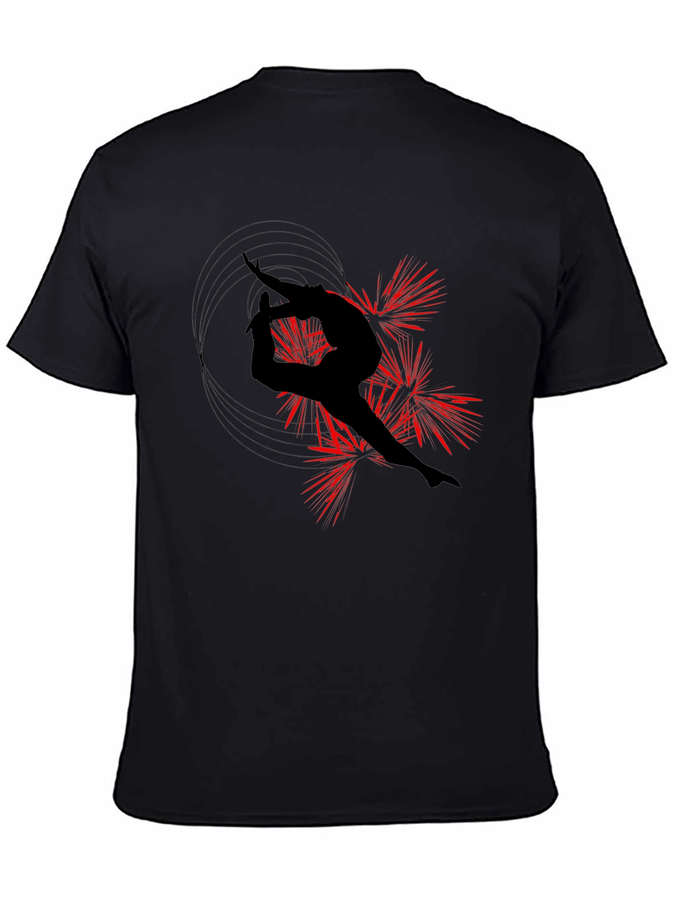 Gymnast Silhouette Black T-Shirt - Artistic Design