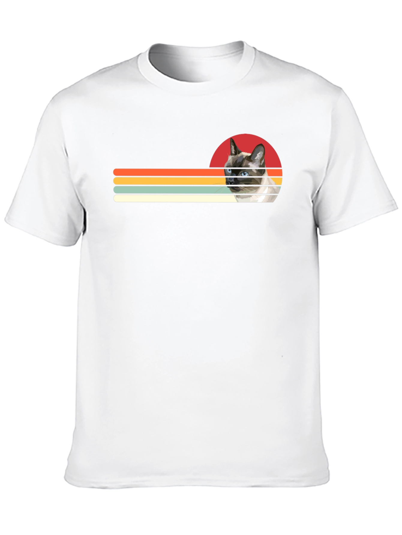 Retro Siamese Cat T-Shirt - Cool Graphic Tee