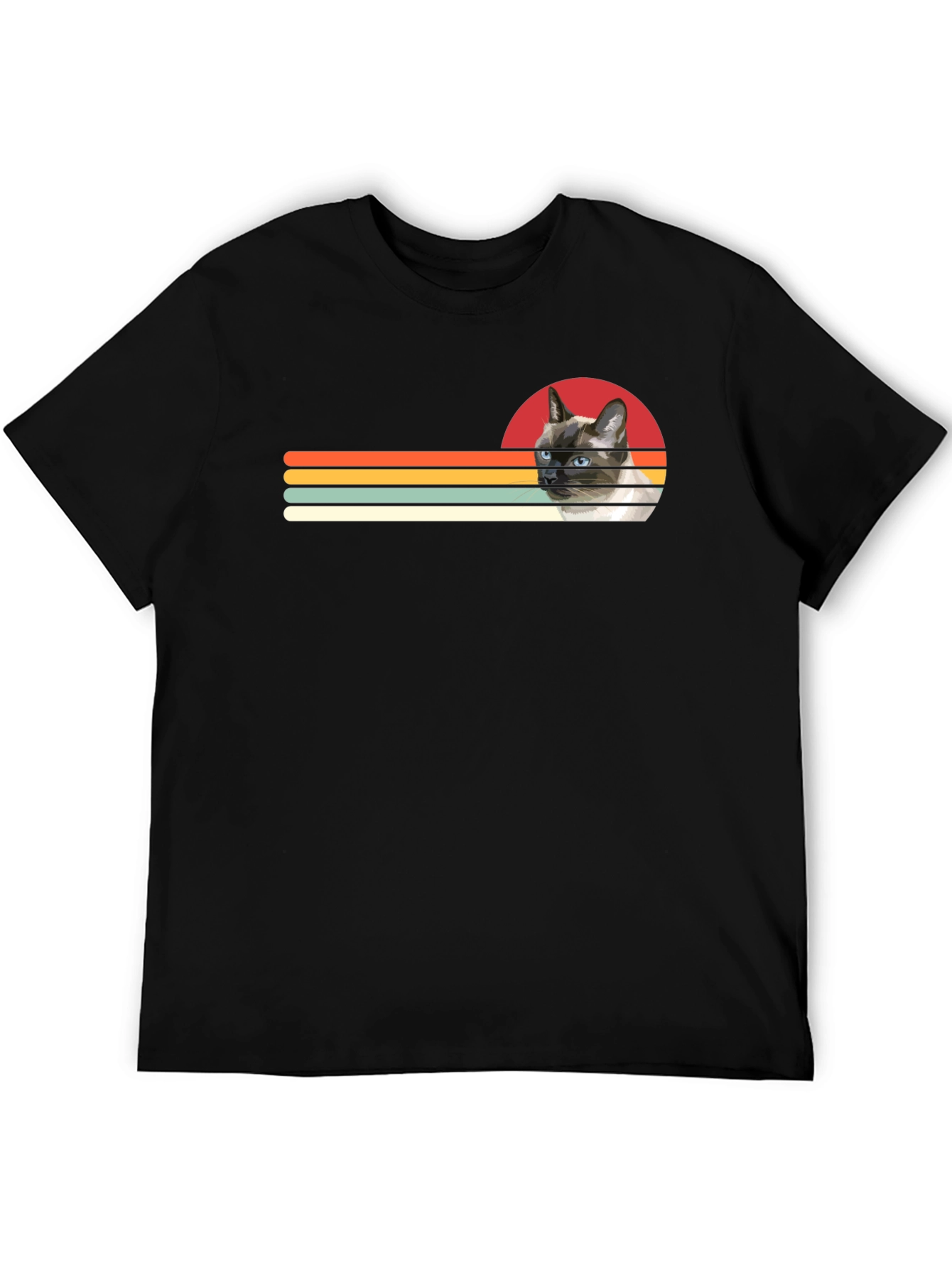 Retro Siamese Cat T-Shirt - Cool Graphic Tee