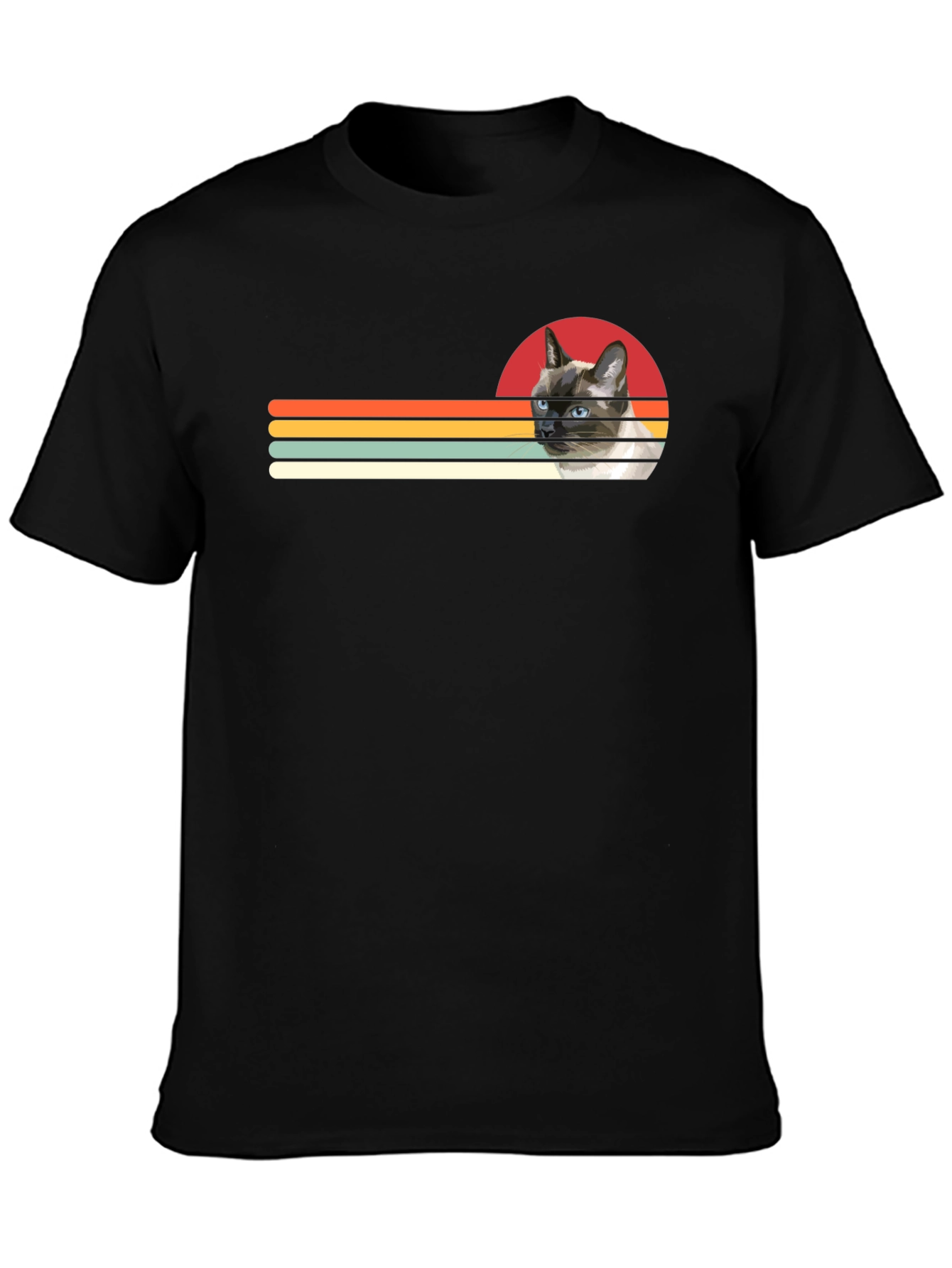 Retro Siamese Cat T-Shirt - Cool Graphic Tee