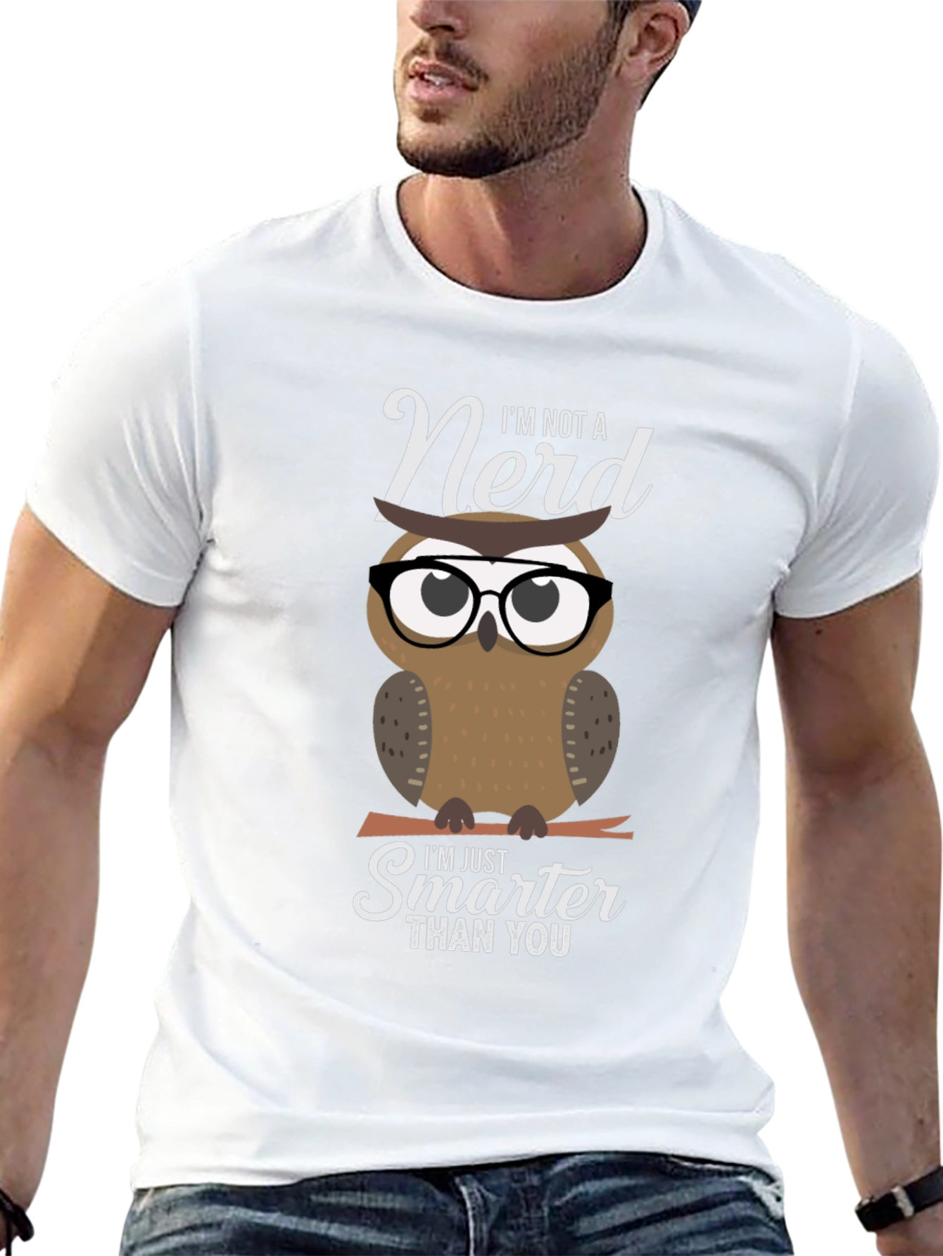 Smart Owl Graphic T-Shirt - Nerd Humor Tee