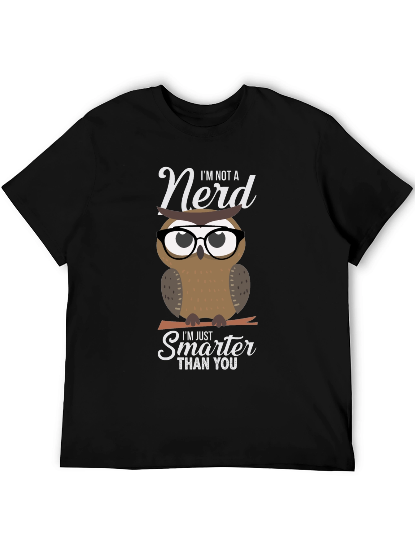 Smart Owl Graphic T-Shirt - Nerd Humor Tee