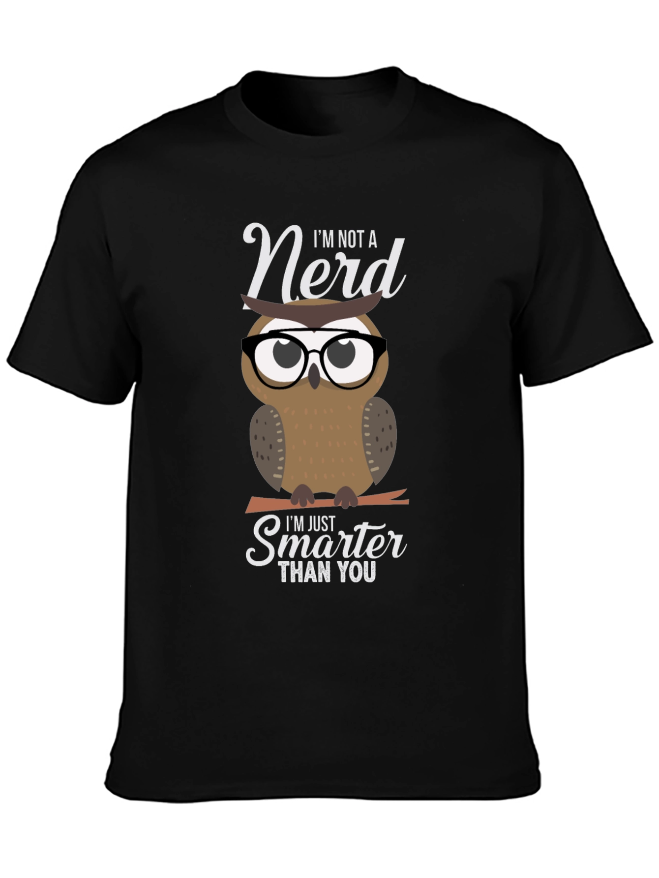Smart Owl Graphic T-Shirt - Nerd Humor Tee