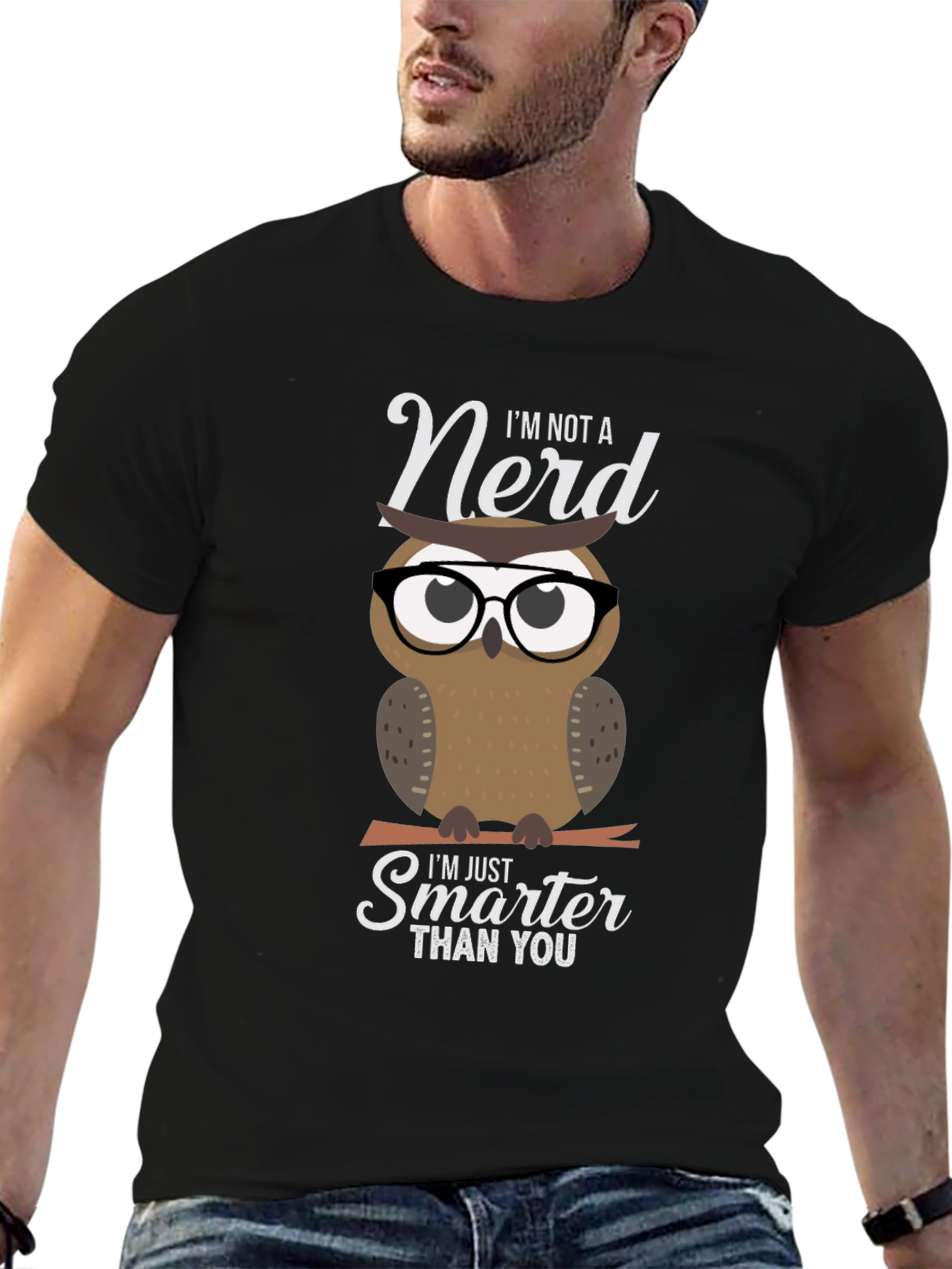 Smart Owl Graphic T-Shirt - Nerd Humor Tee