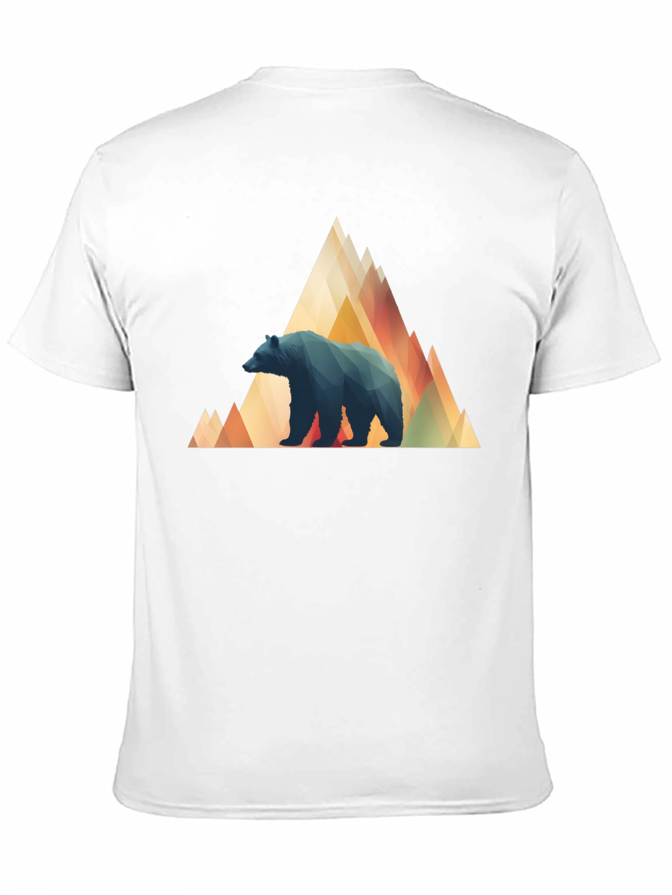 Geometric Bear Mountain Tee - Stylish Black T-Shirt