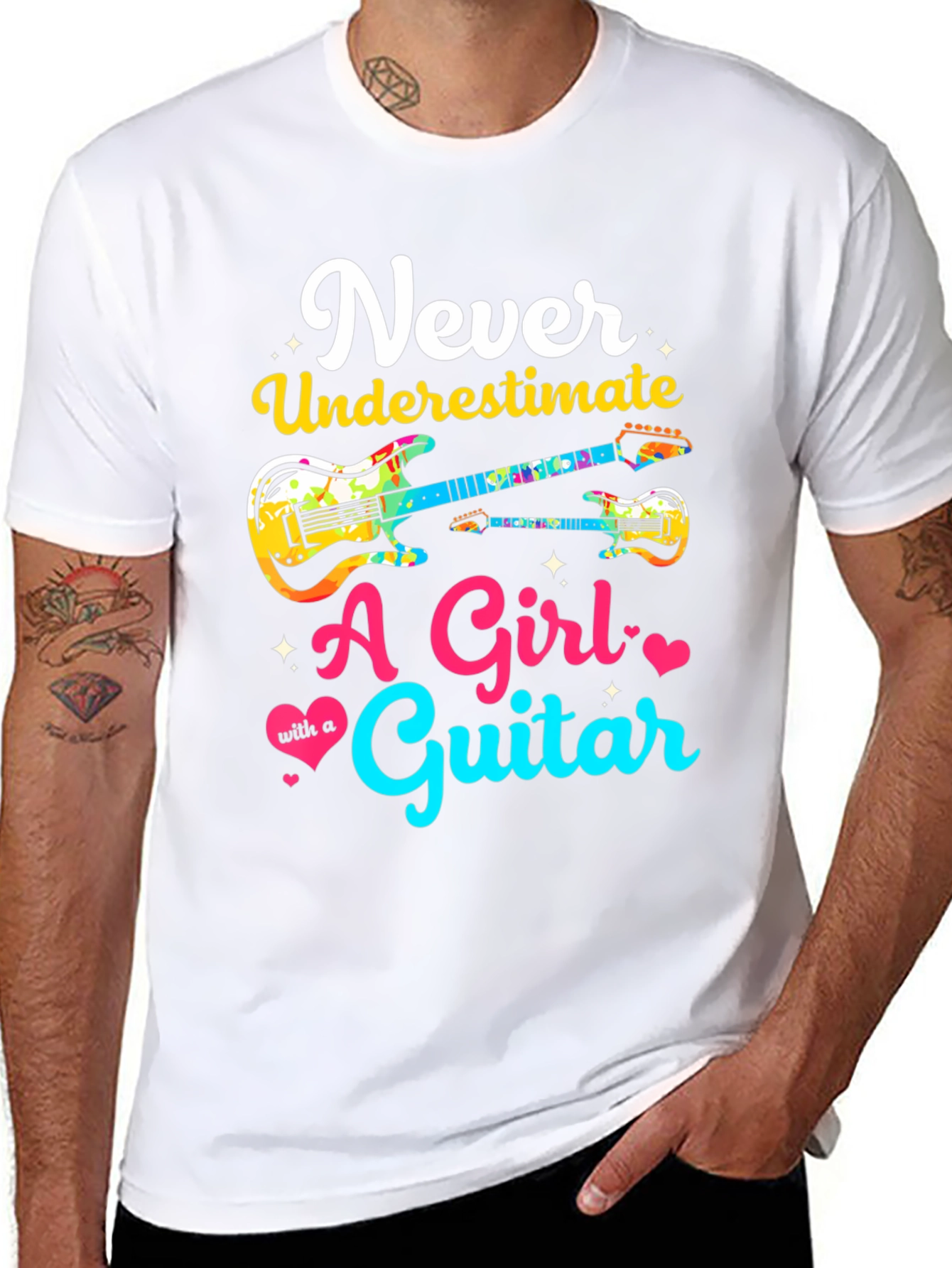 Never Underestimate Guitar Girl T-Shirt