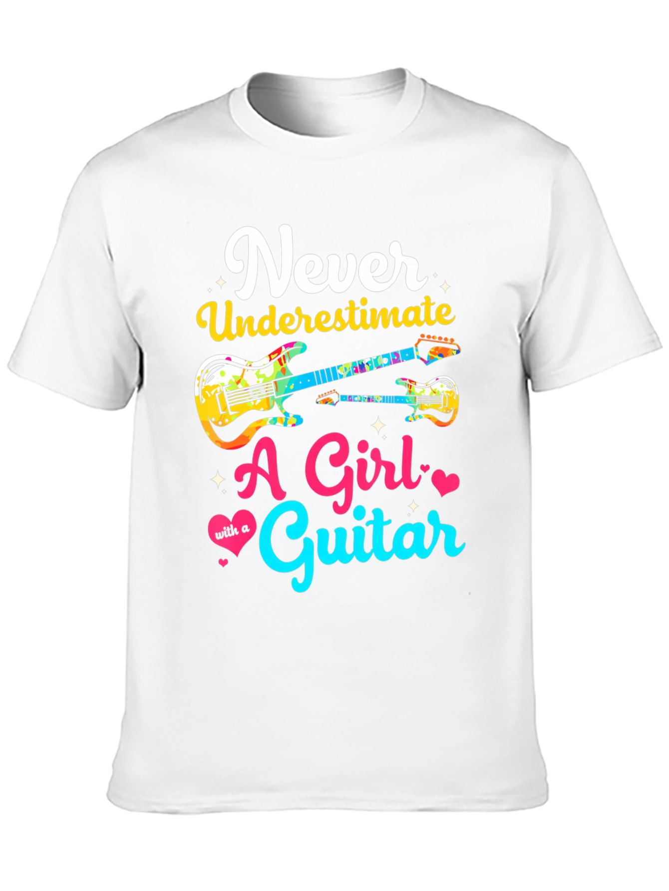 Never Underestimate Guitar Girl T-Shirt