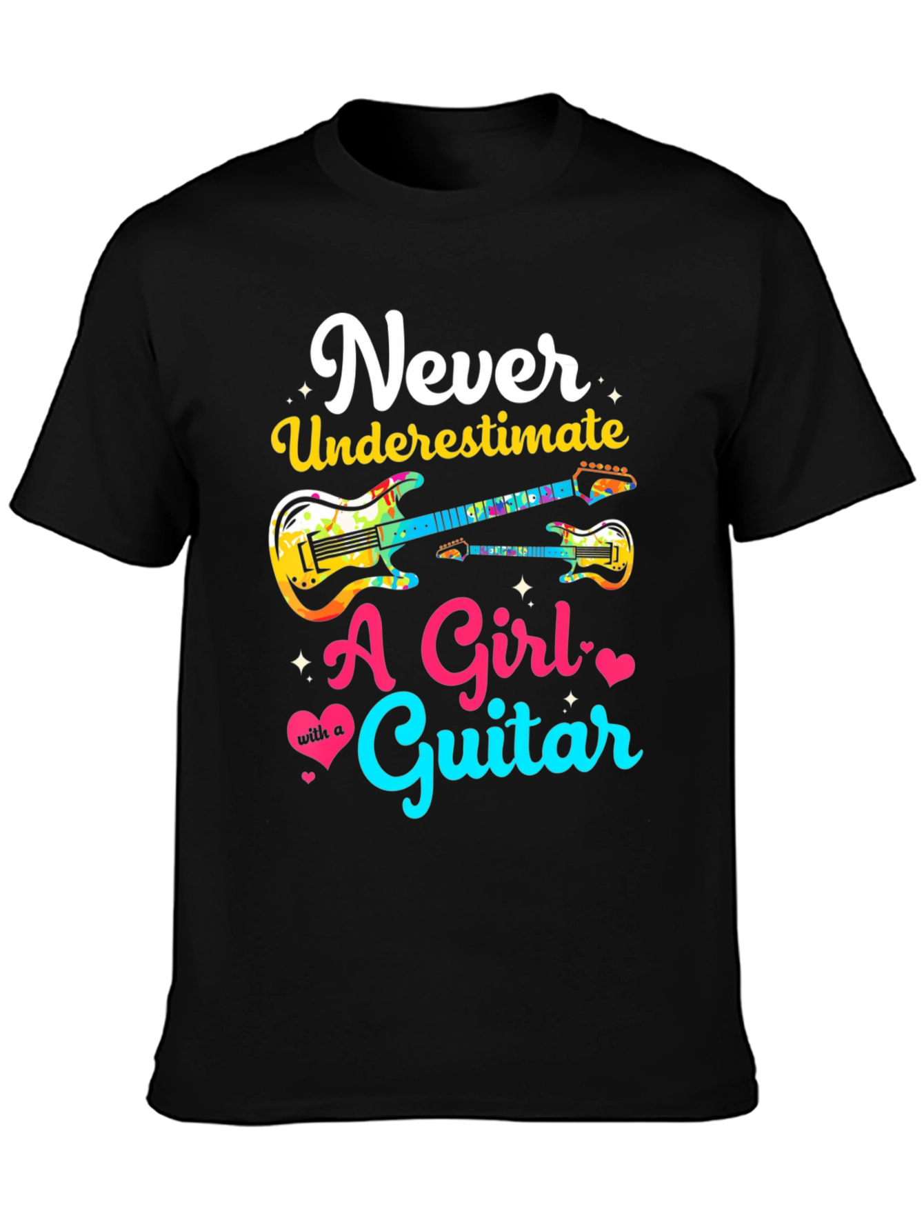 Never Underestimate Guitar Girl T-Shirt