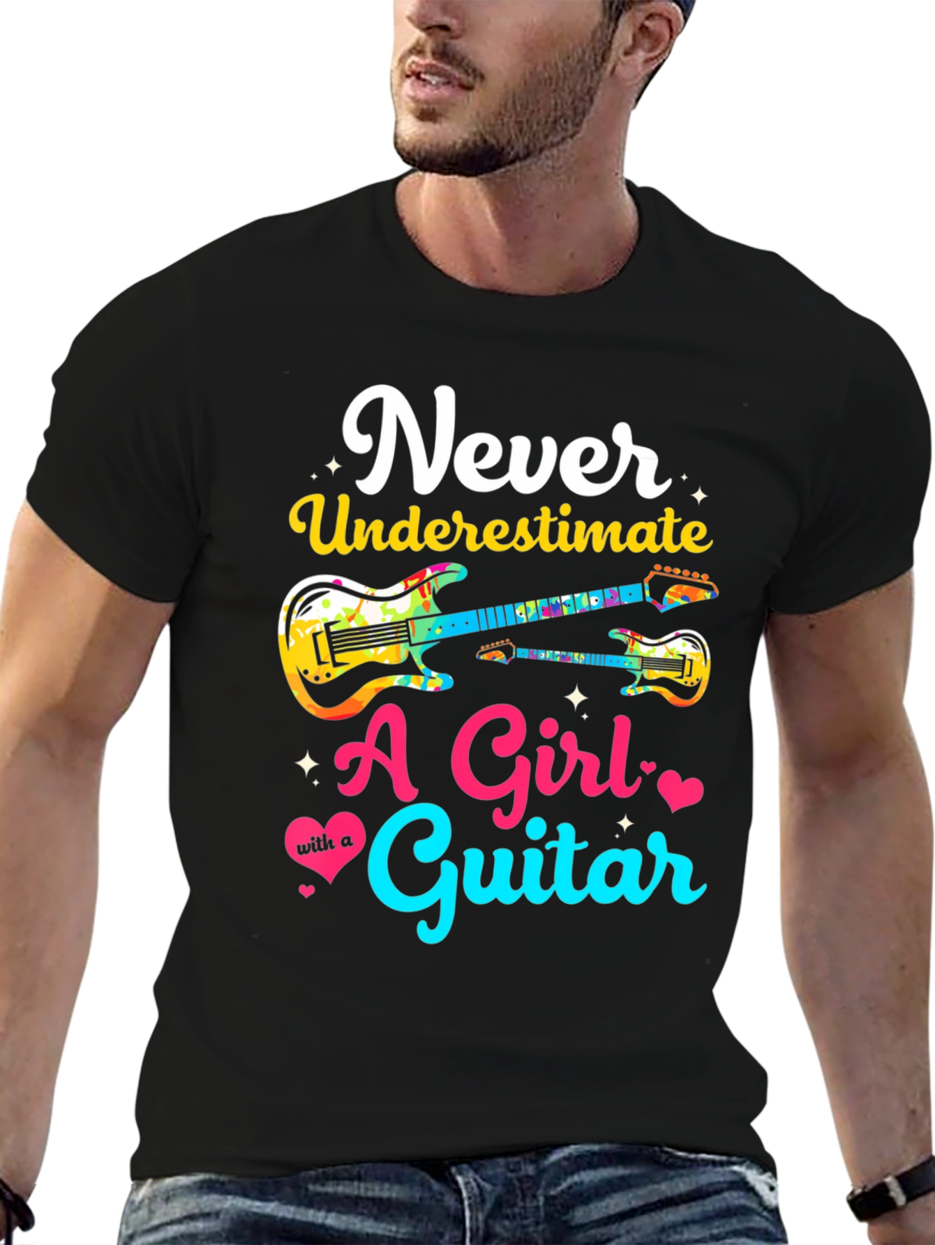 Never Underestimate Guitar Girl T-Shirt