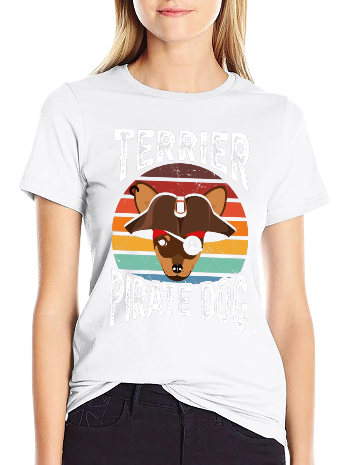 Terrier Pirate Dog Graphic T-Shirt