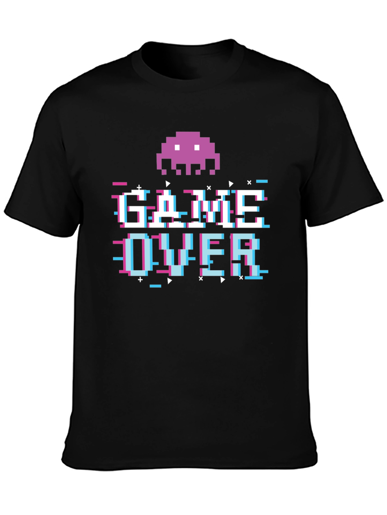 Pixelated Game Over Black T-Shirt