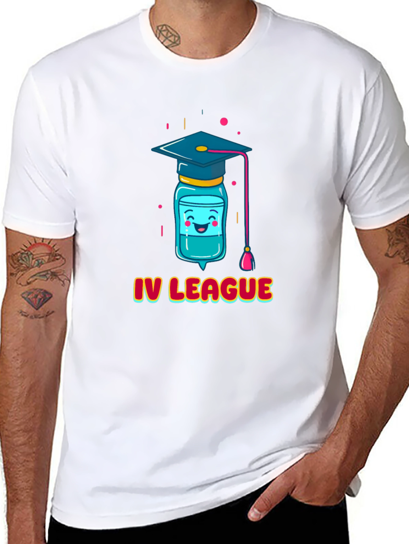 IV League Grad T-Shirt - Funny Medical Humor