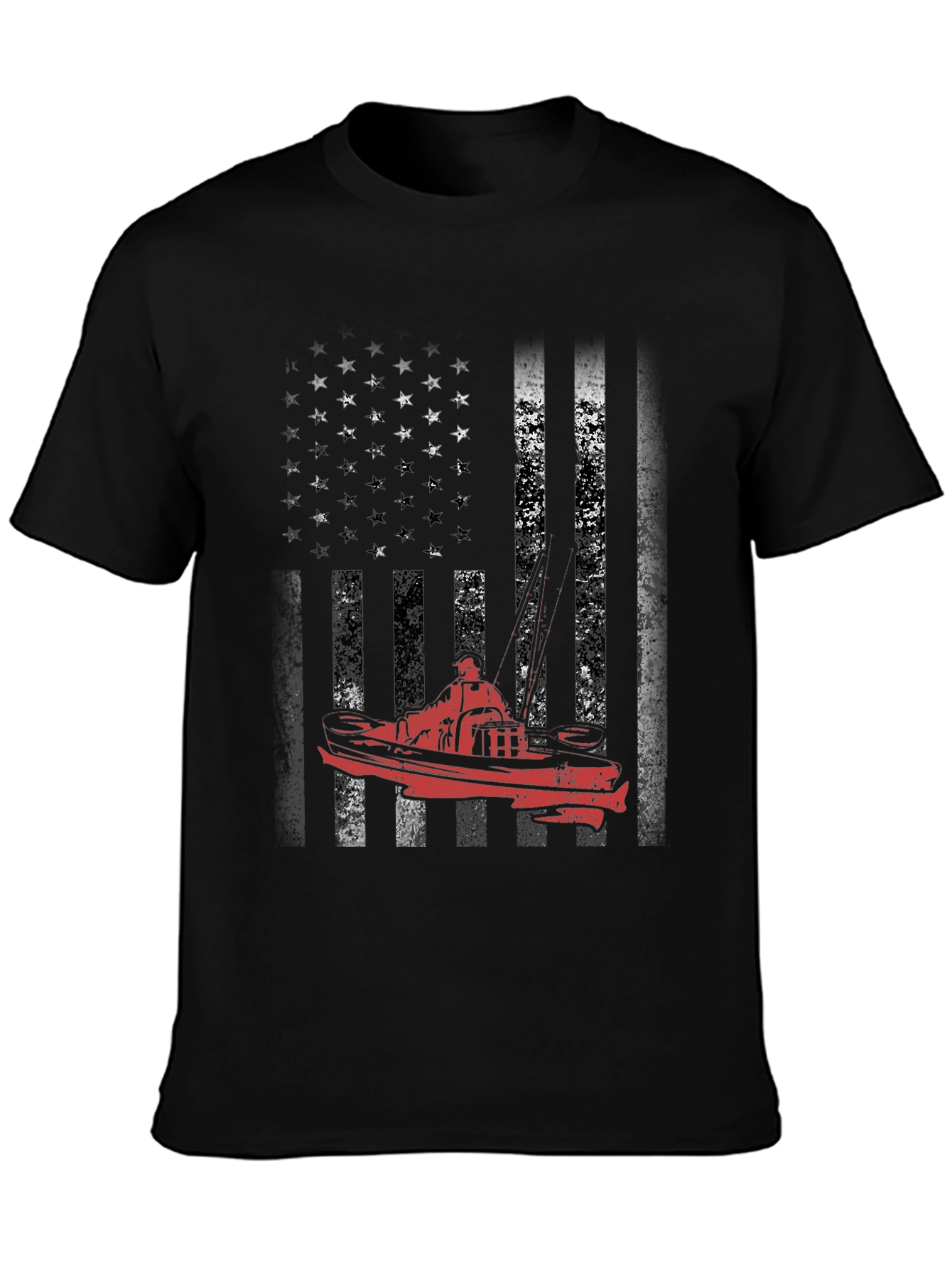 American Flag Boat Graphic Tee - Black