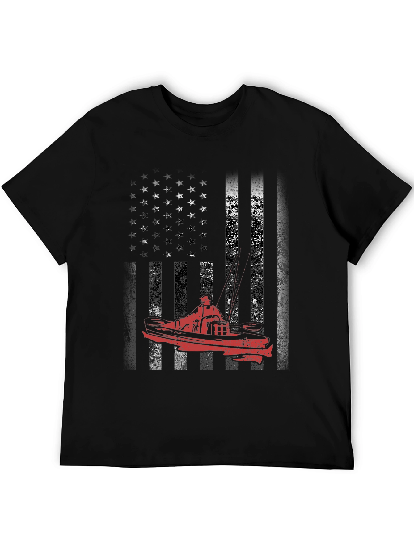 American Flag Boat Graphic Tee - Black