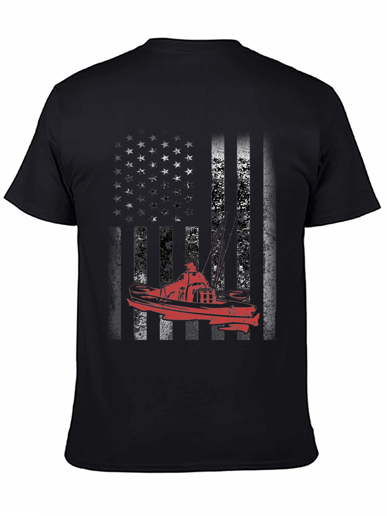 American Flag Boat Graphic Tee - Black