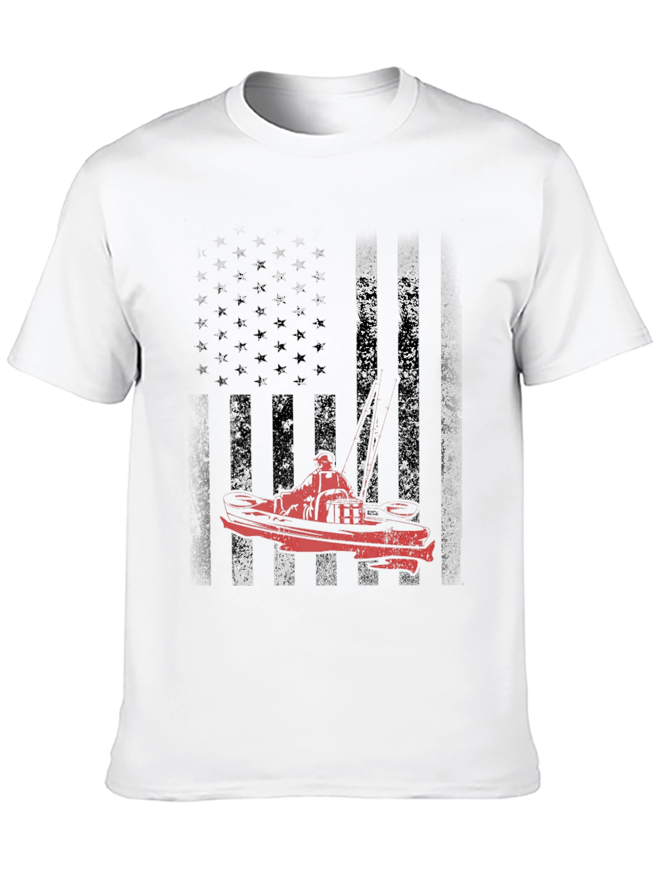 American Flag Boat Graphic Tee - Black