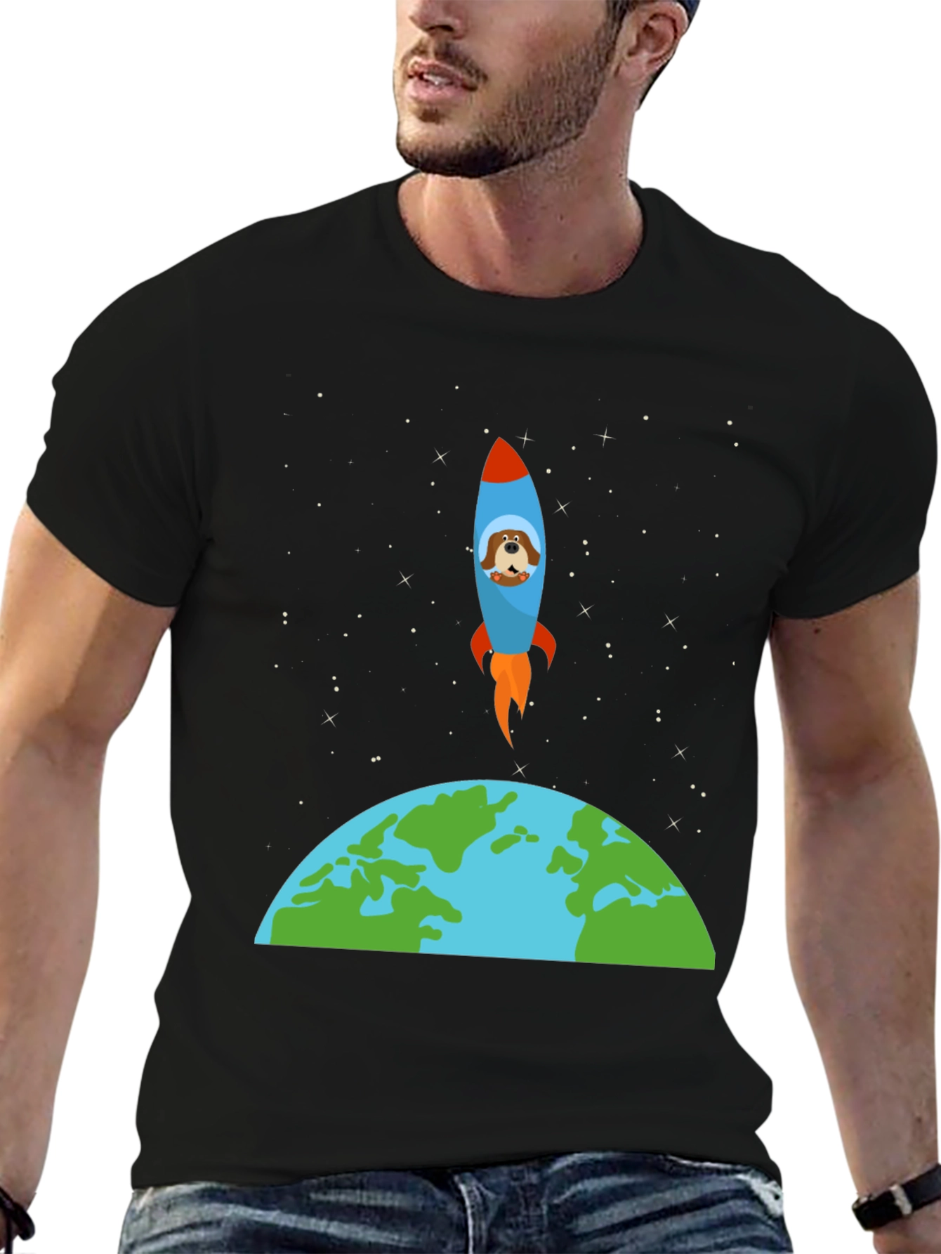 Dog in Space Rocket T-Shirt