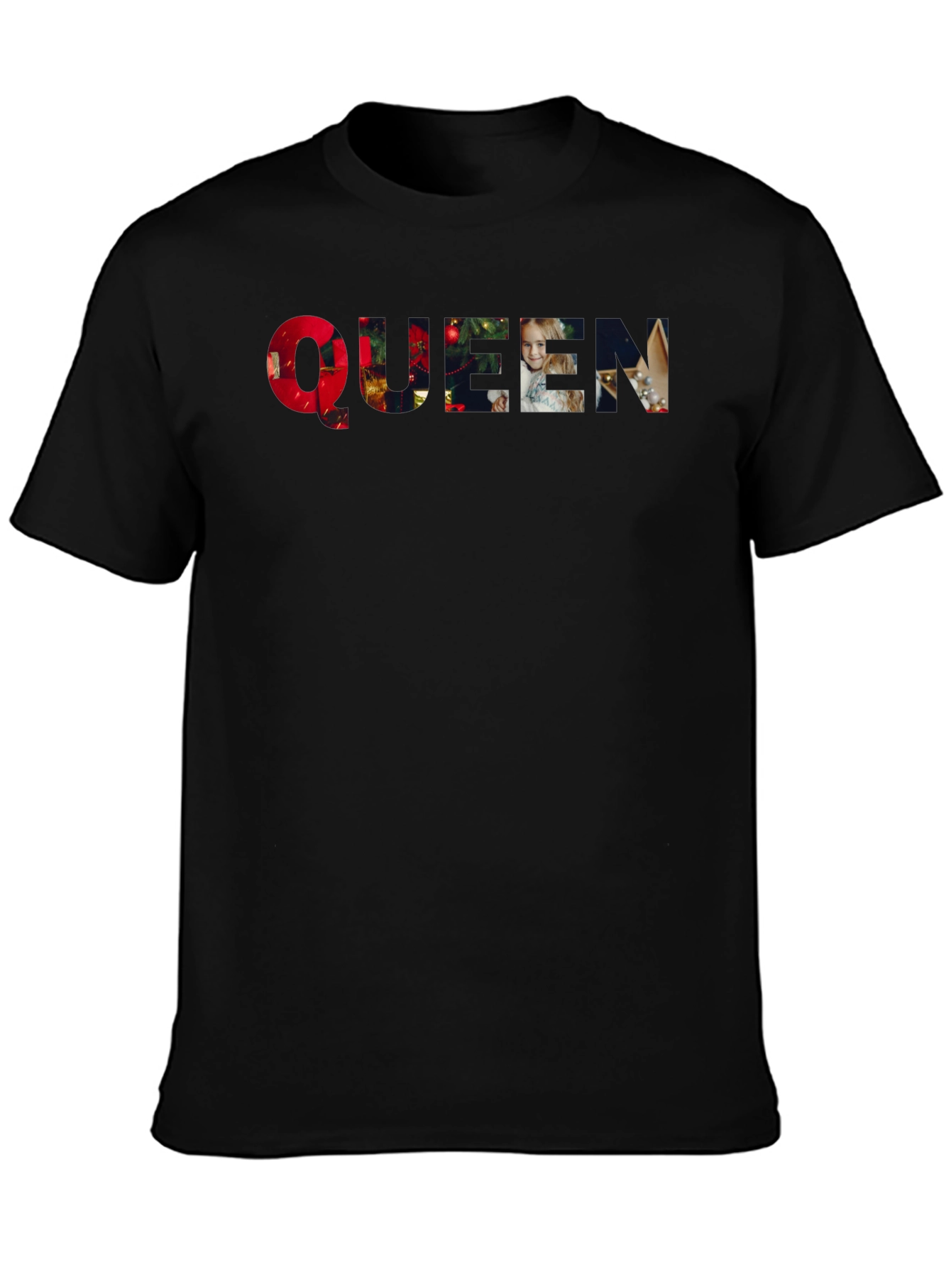 Queen Christmas Holiday Black T-Shirt